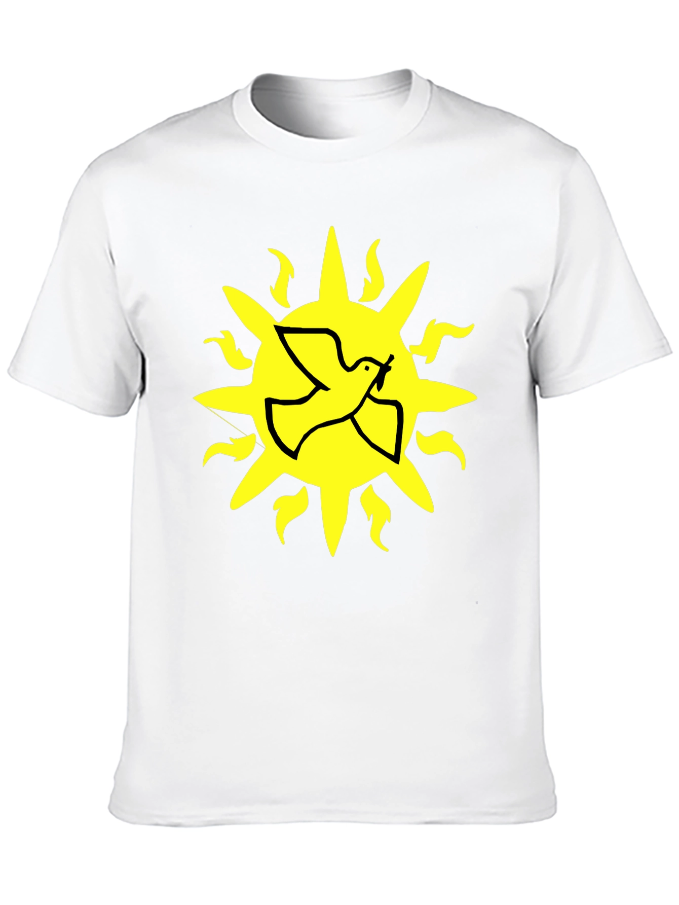 Dove Sun Graphic T-Shirt - Black Cotton Blend