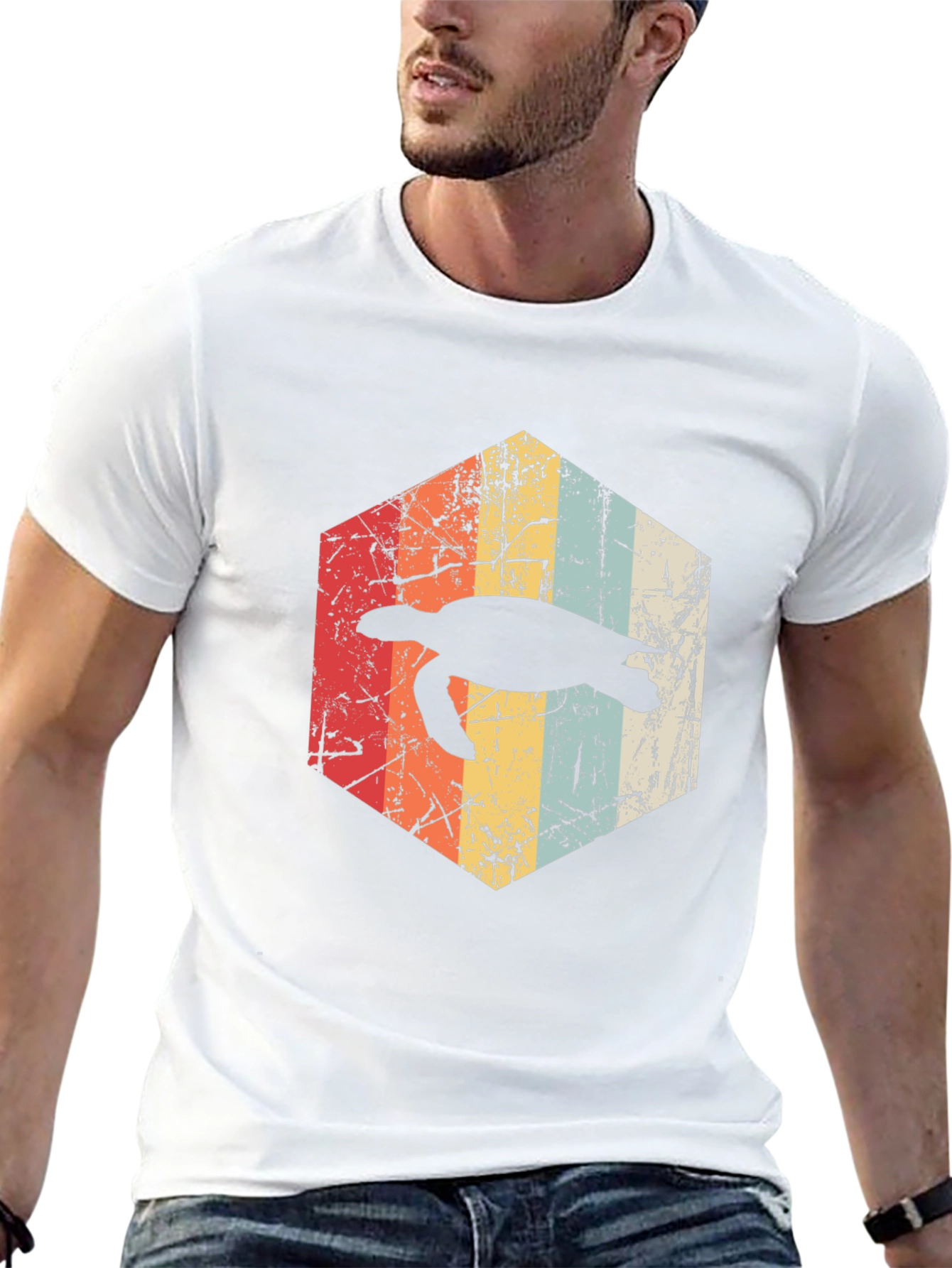 Retro Turtle Hexagon Graphic Tee