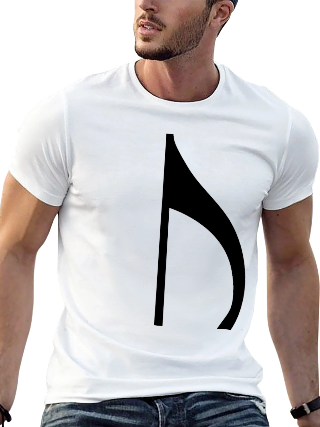 Minimalist Black T-Shirt with Music Note