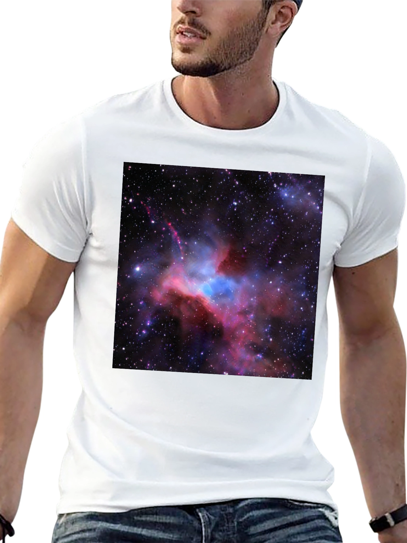Nebula Graphic Print Black T-Shirt