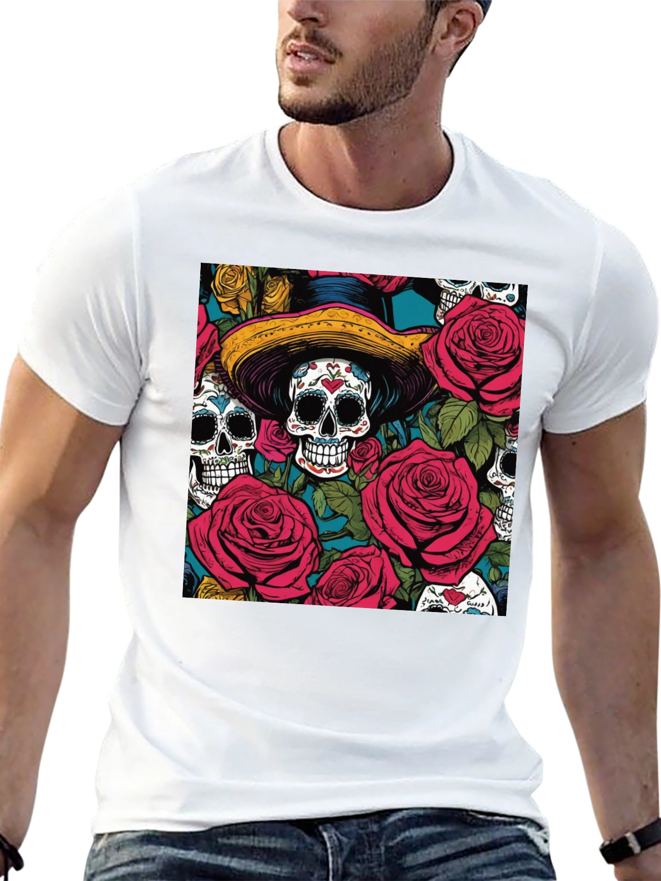 Sugar Skull & Roses Graphic Tee