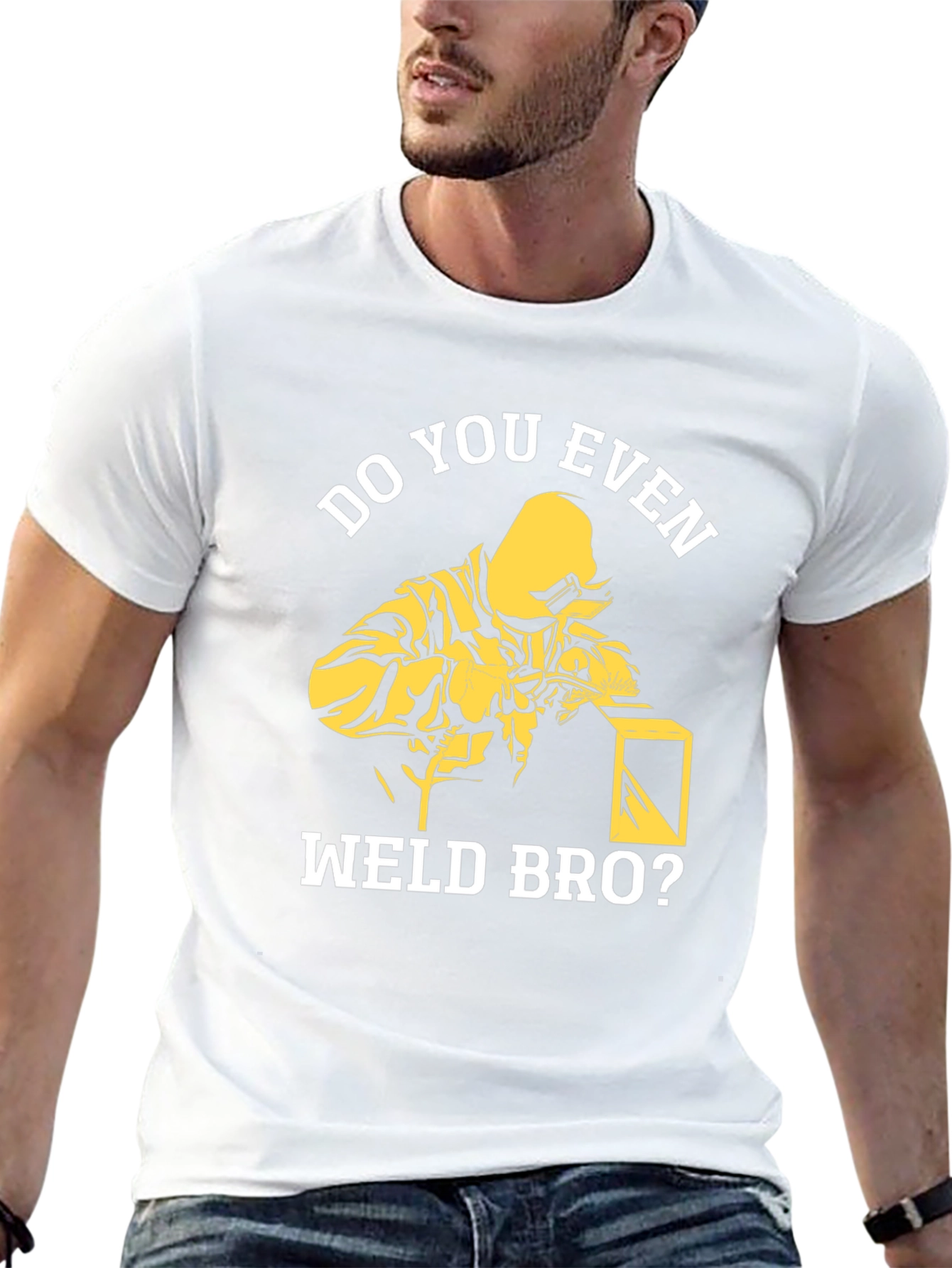 Do You Even Weld Bro? Black Cotton Graphic T-Shirt