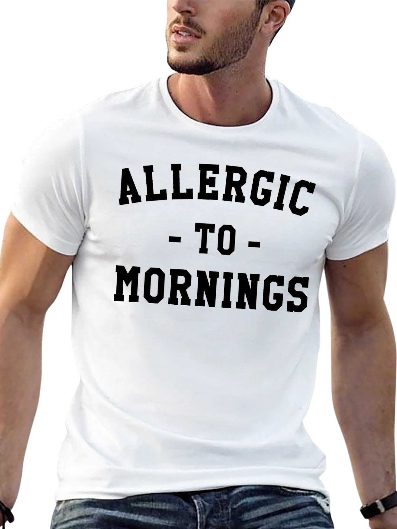 Allergic to Mornings T-Shirt - Funny Slogan Tee