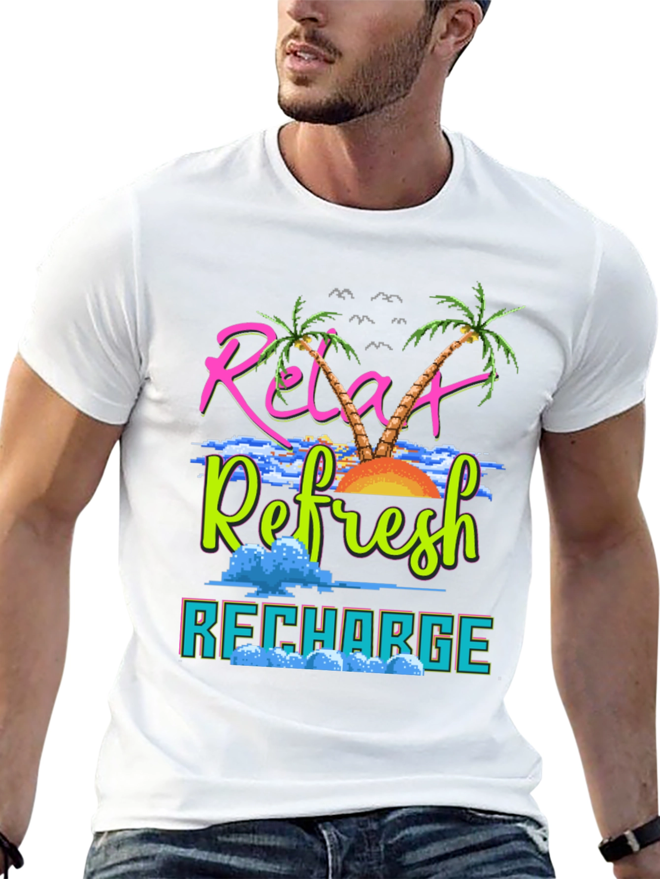 Relax Refresh Recharge Graphic Tee