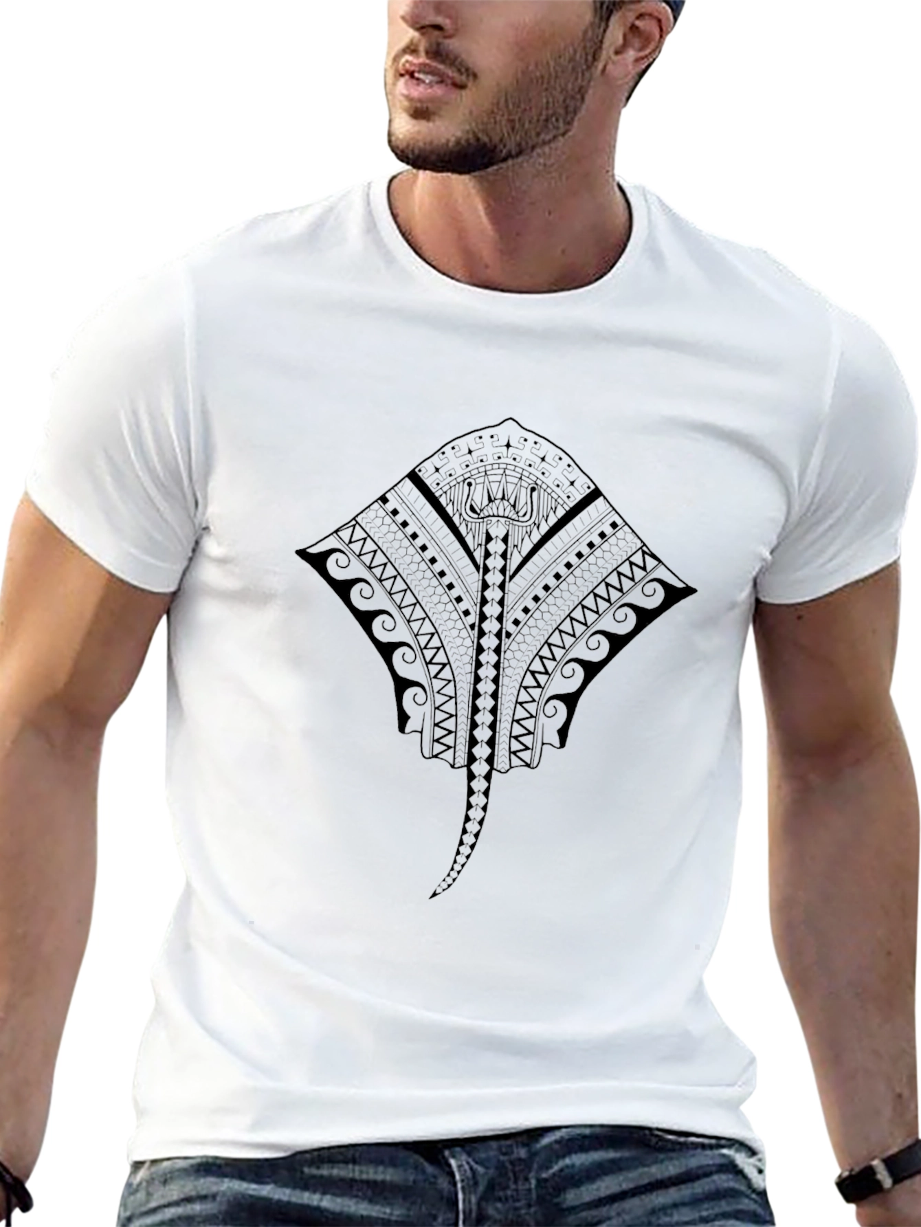 Tribal Stingray Graphic T-Shirt