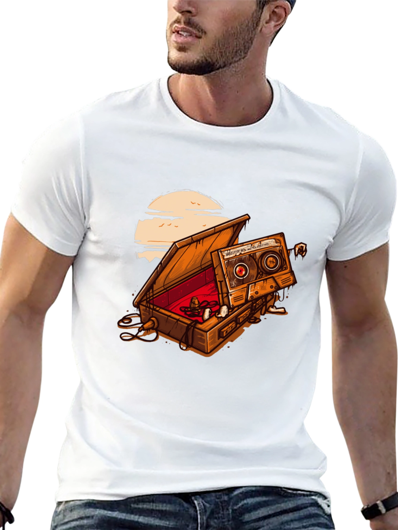 Retro Cassette Tape Coffin T-Shirt