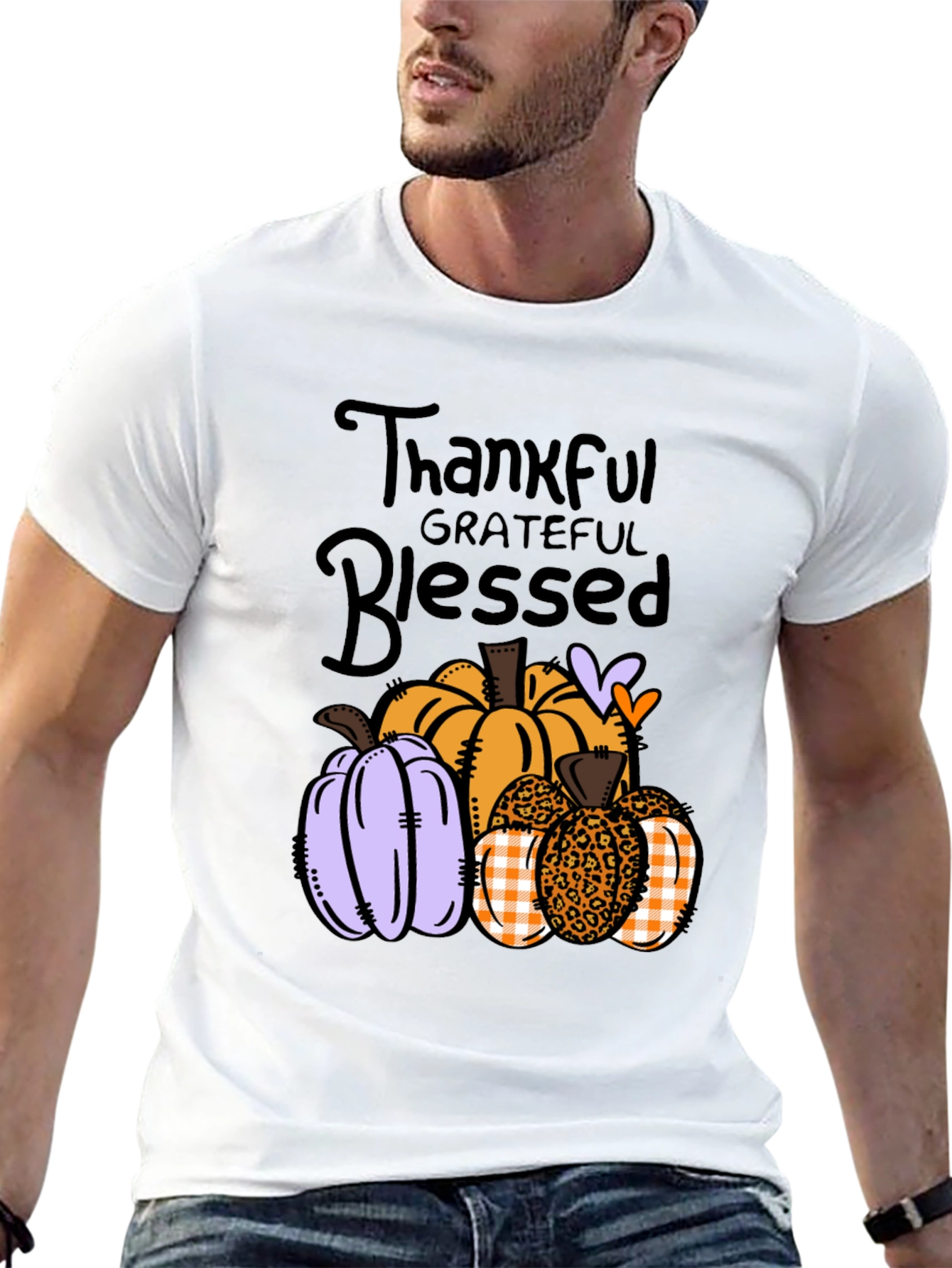 Thankful Grateful Blessed Pumpkin T-Shirt