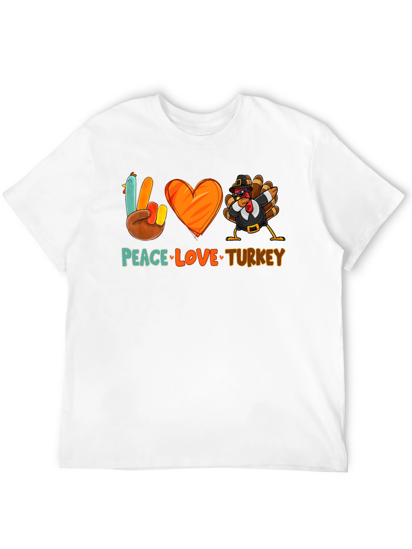 Peace Love Turkey T-Shirt - Thanksgiving Festive Apparel