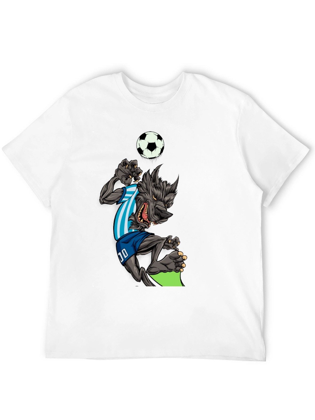 Soccer Wolf Graphic T-Shirt - Mens Black Tee