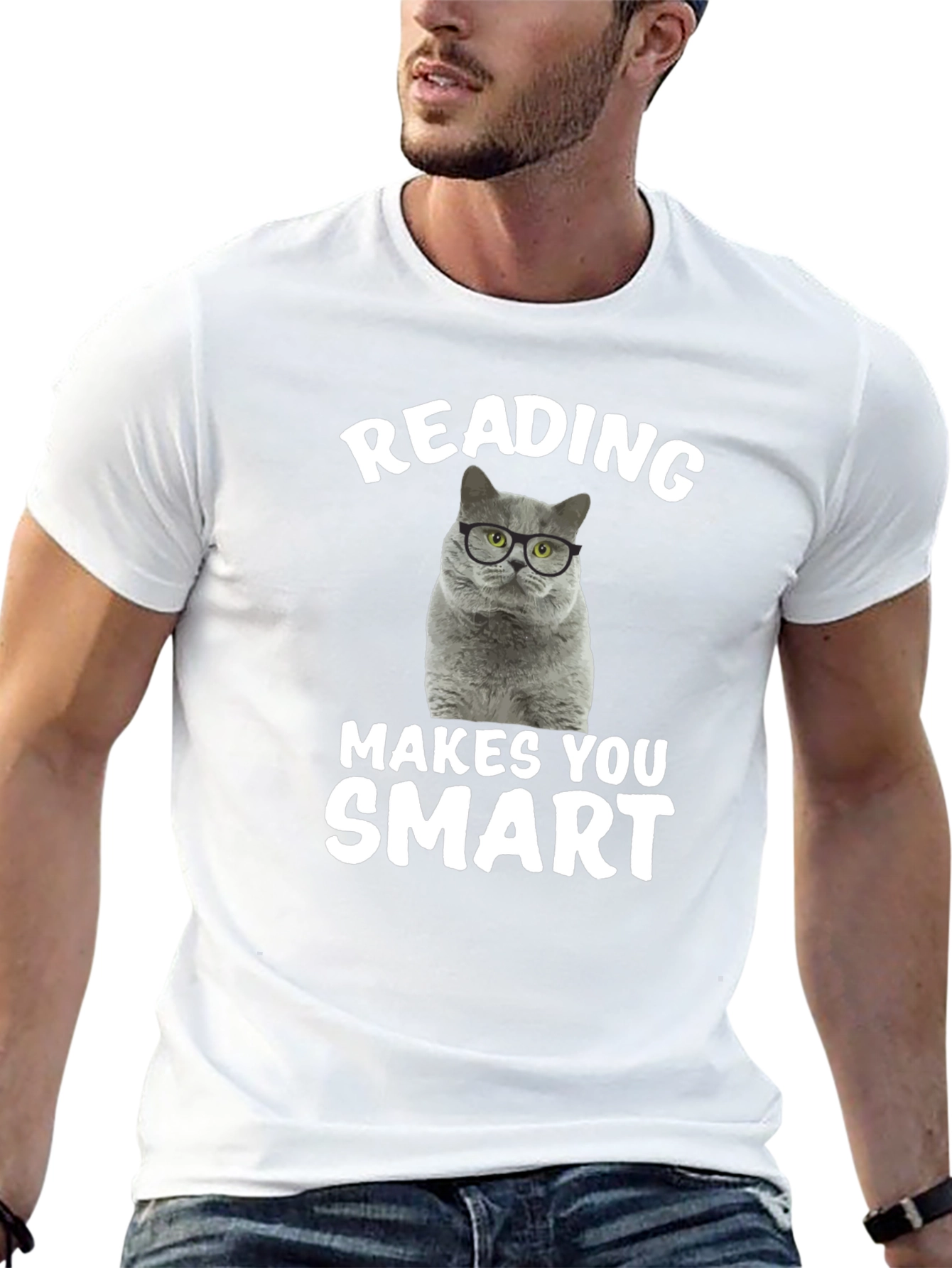Reading Cat T-Shirt: Makes You Smart!
