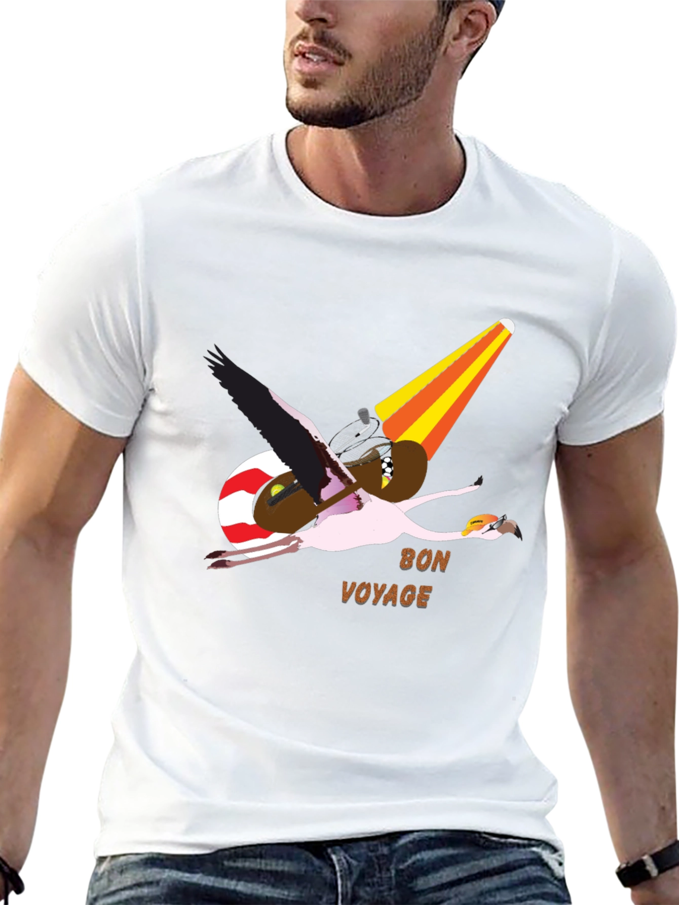 Flamingo Pilot Graphic Tee - Bon Voyage T-Shirt