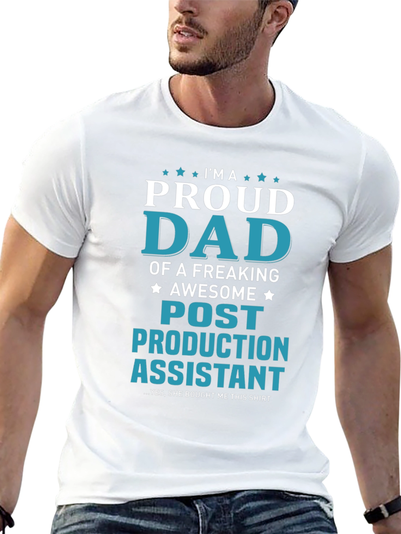 Proud Dad Post Production Assistant Novelty T-Shirt