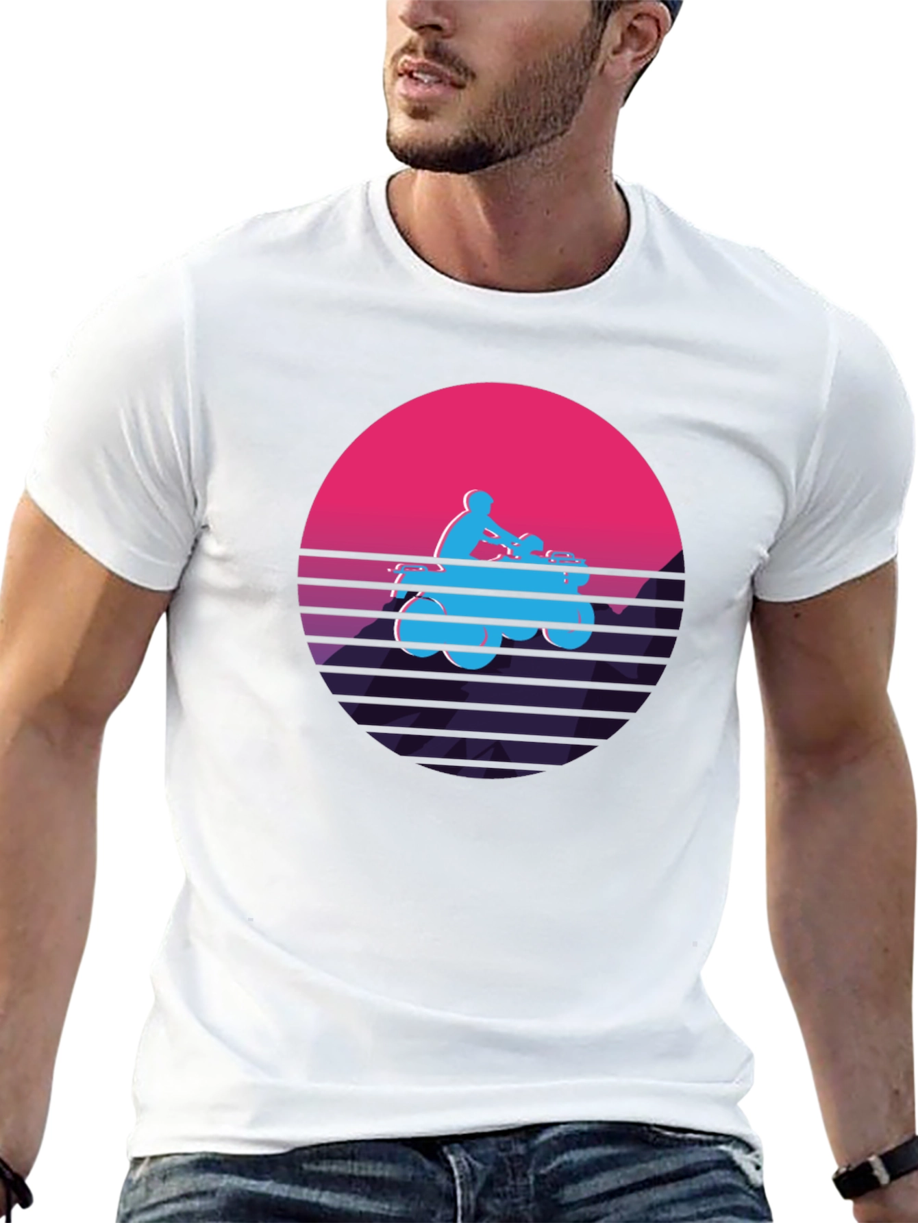 Retro ATV Rider Graphic Tee - Black