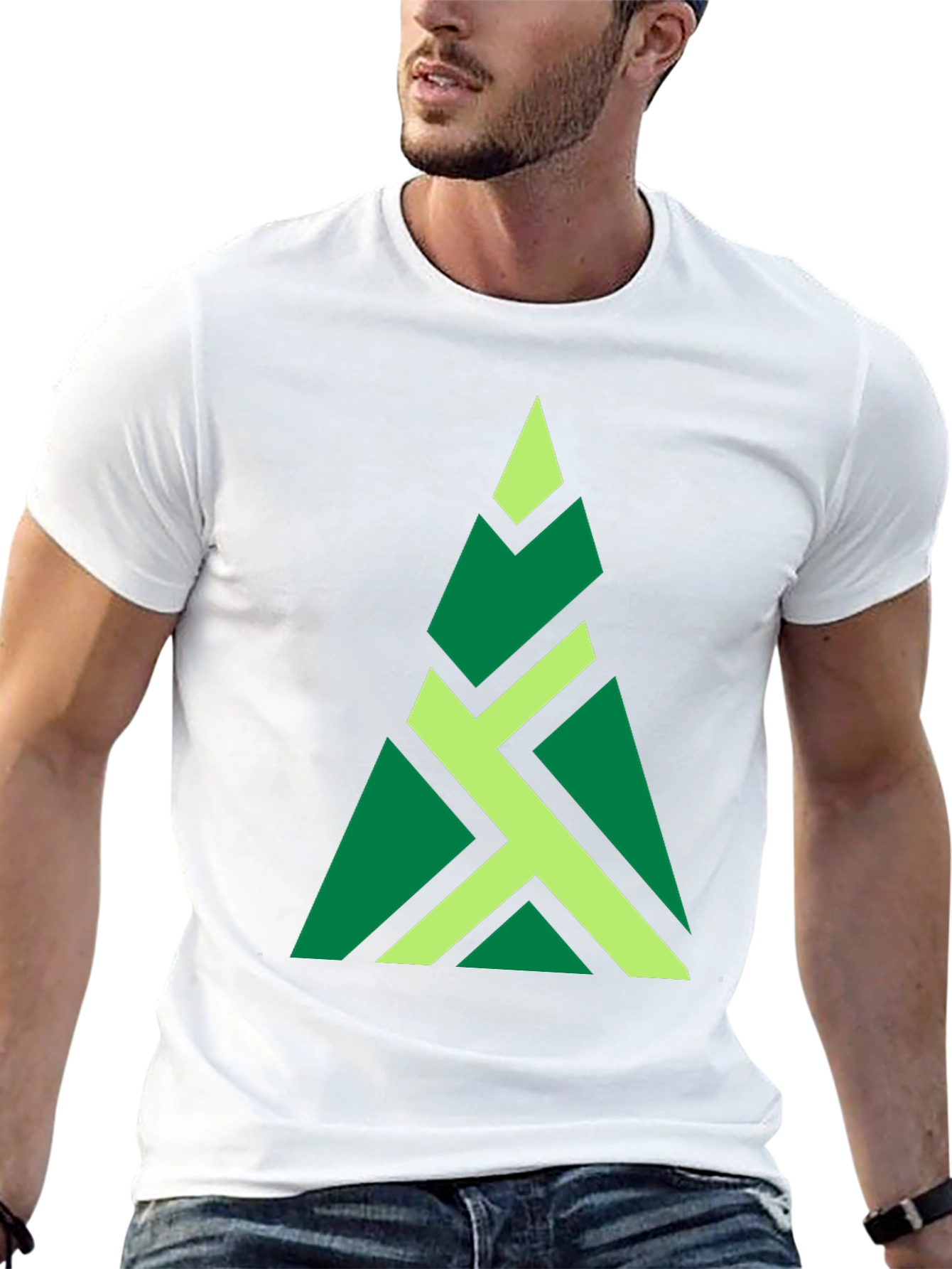 Geometric Tree Graphic Tee - Modern Style
