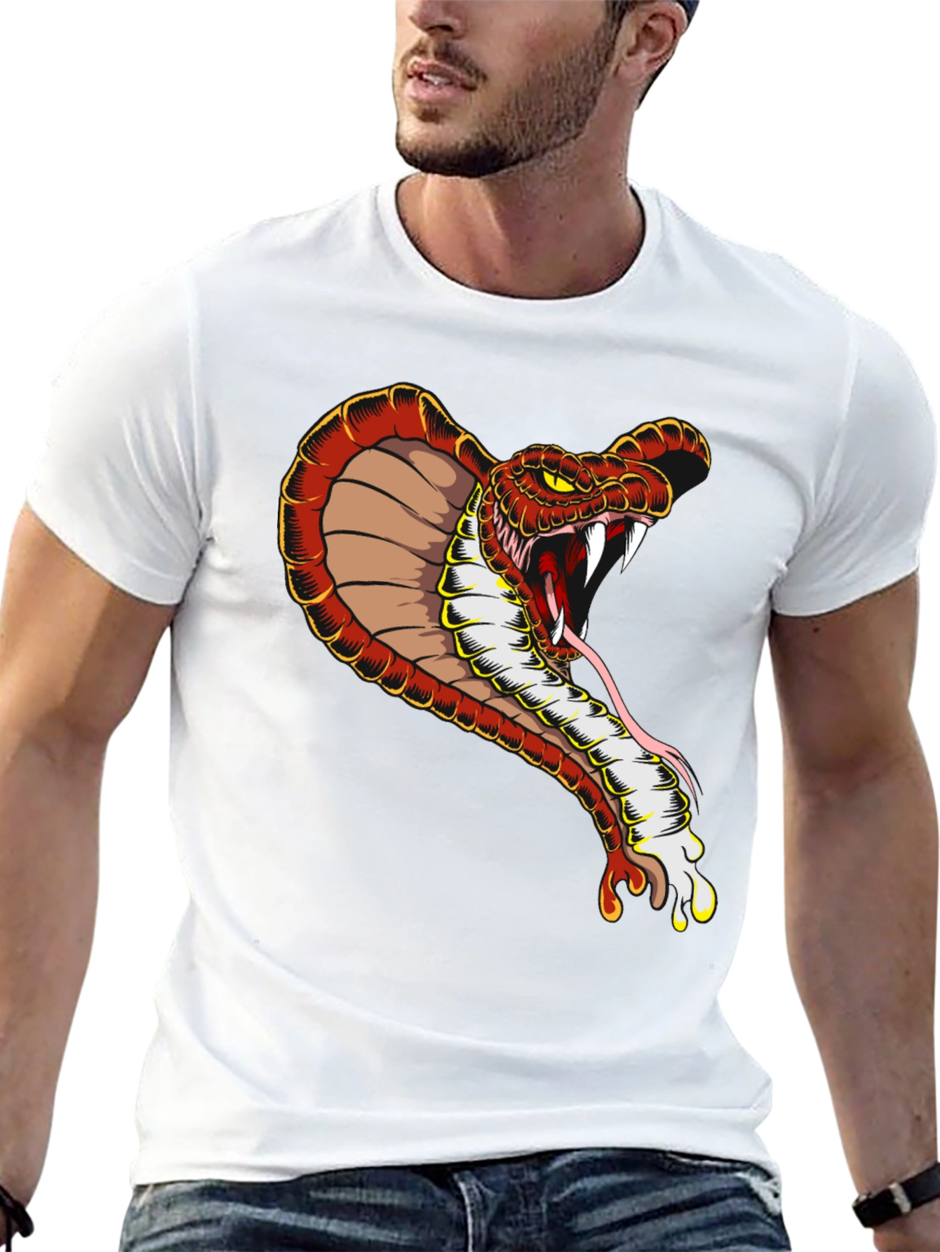 Cobra Graphic Tee - Mens Black Cotton T-Shirt