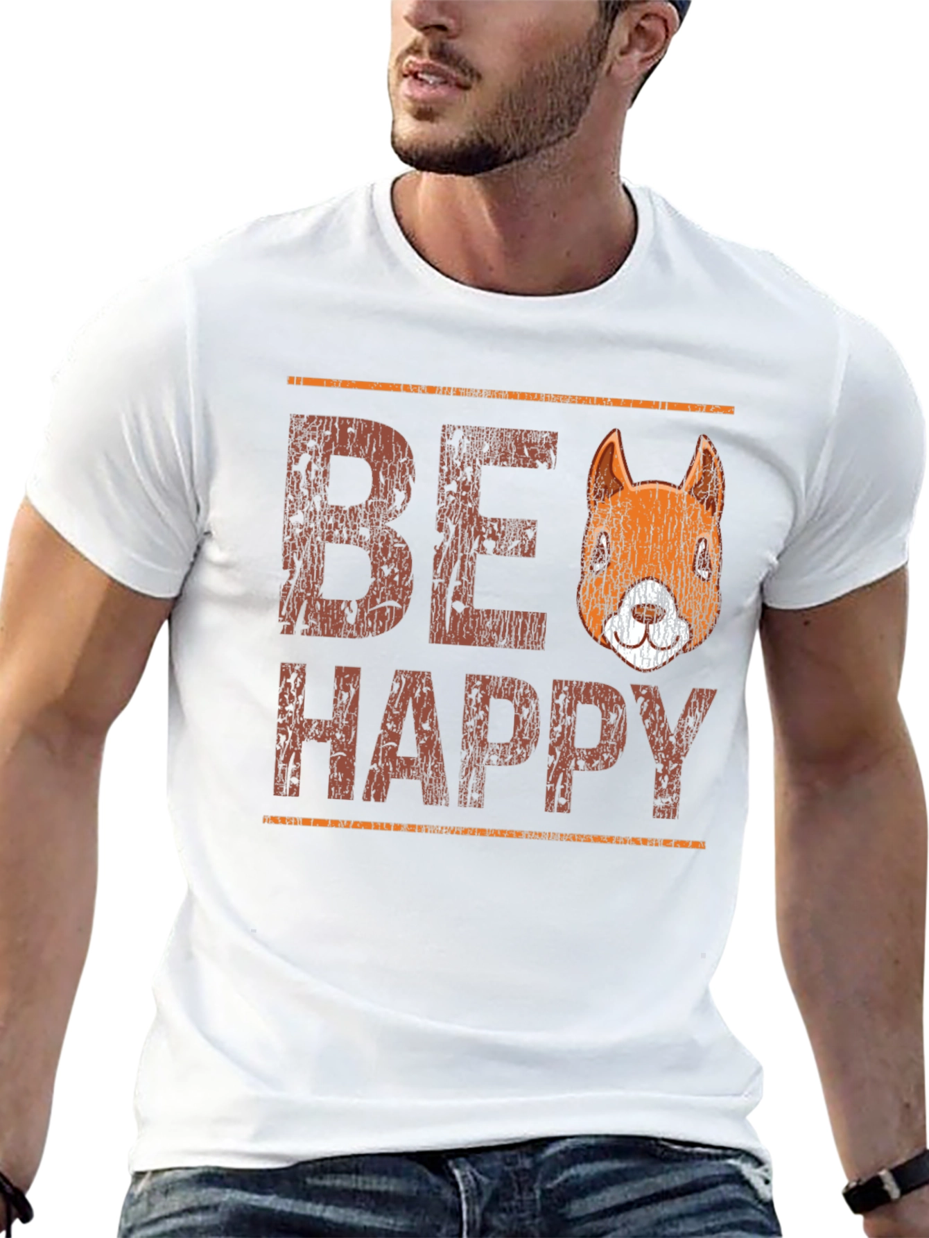 Be Happy Squirrel Graphic T-Shirt