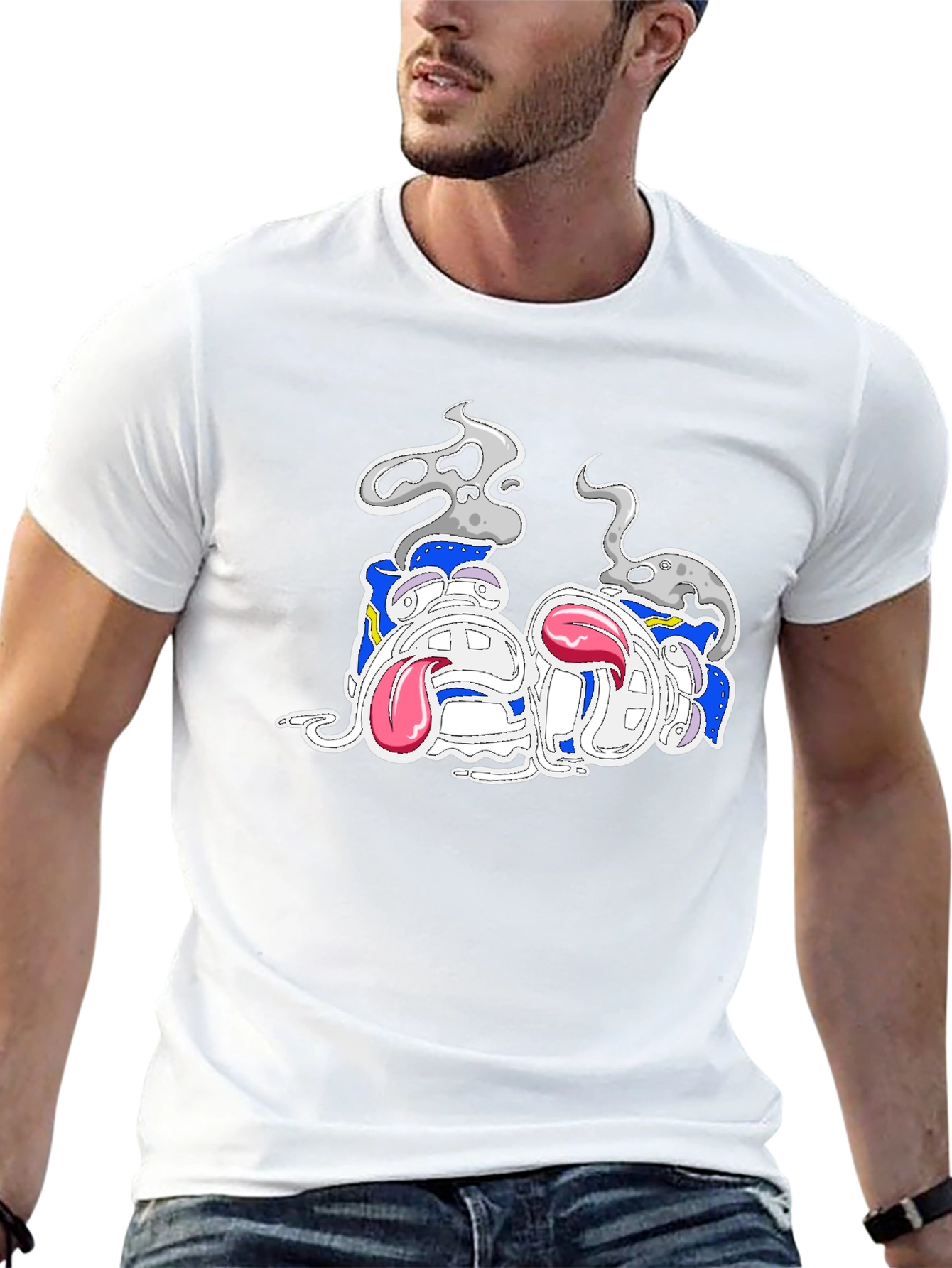 Cartoon Character Graphic Black Tee