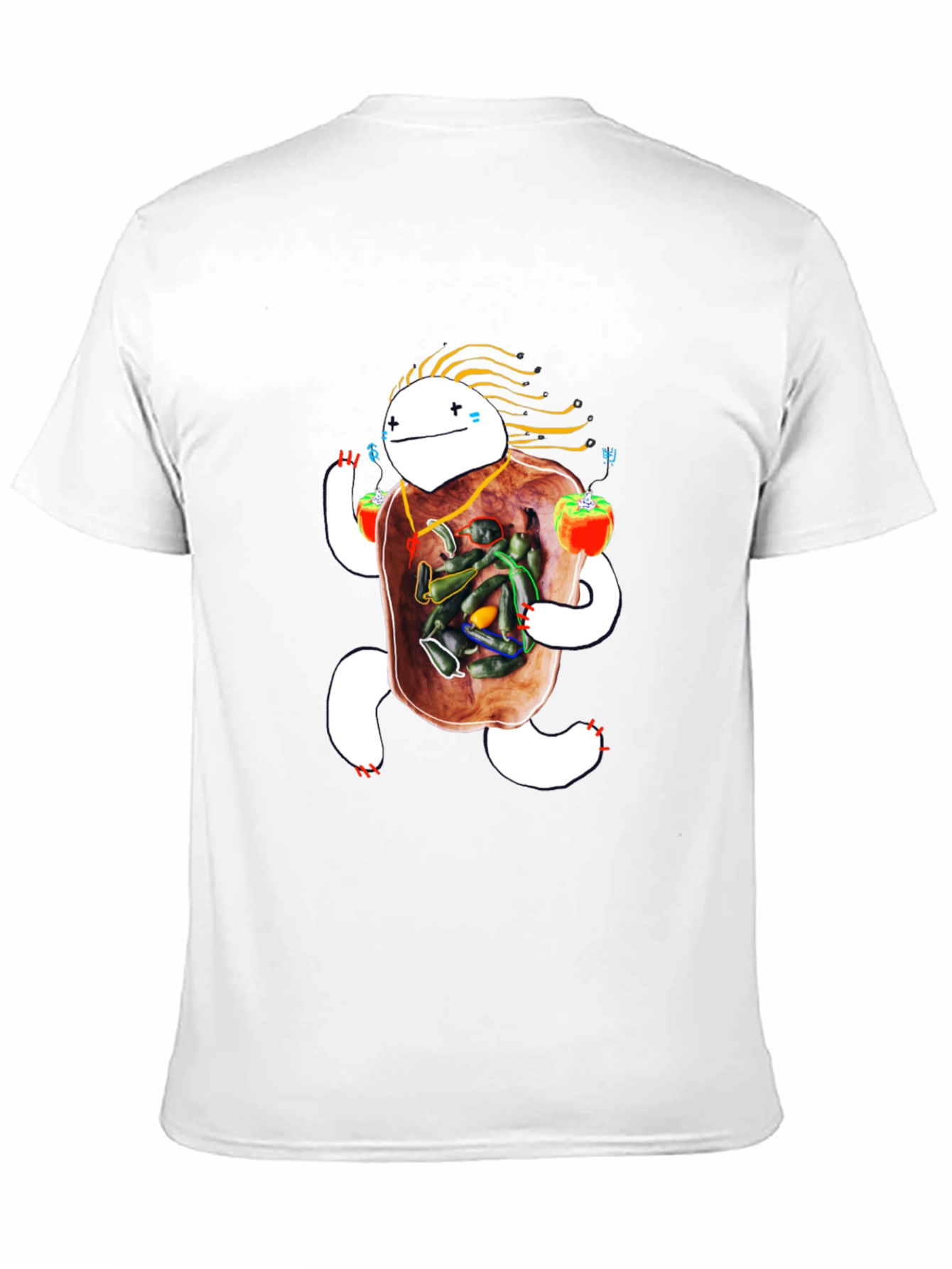 Whimsical Pepper Character T-Shirt - Unique Graphic Tee