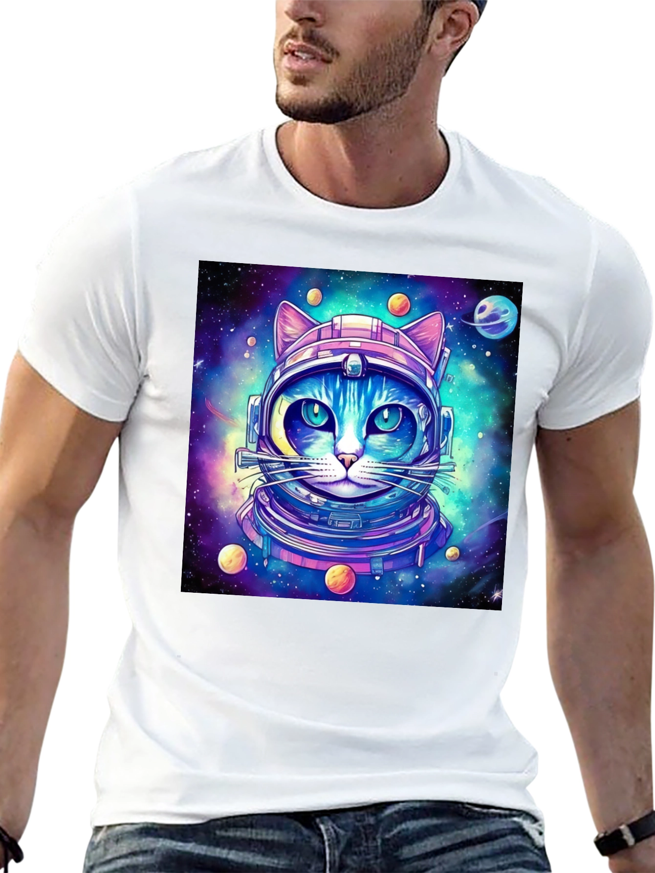 Space Cat T-Shirt - Galaxy Kitten Astronaut Tee