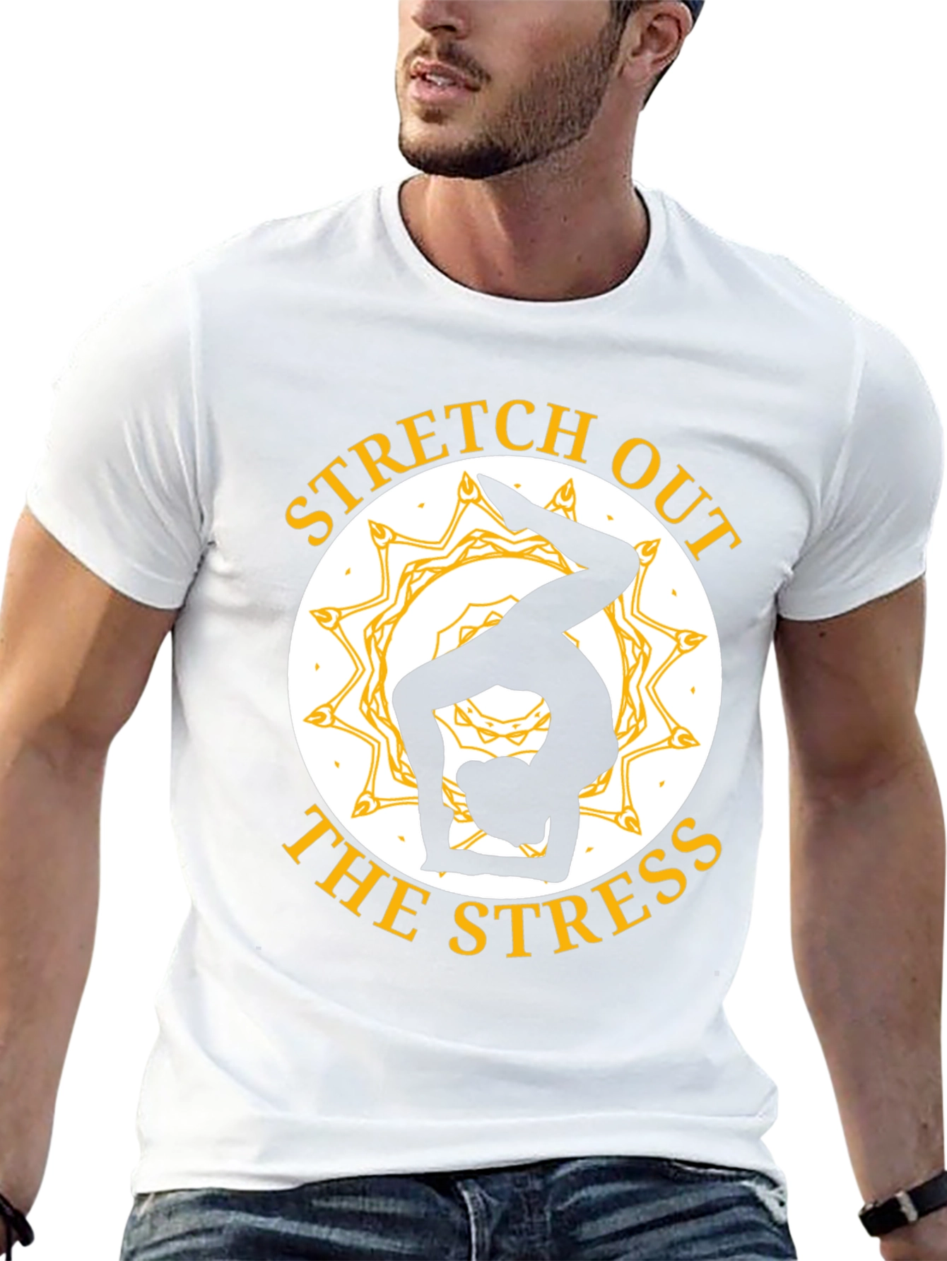 Stretch Out Stress Yoga T-Shirt - Black