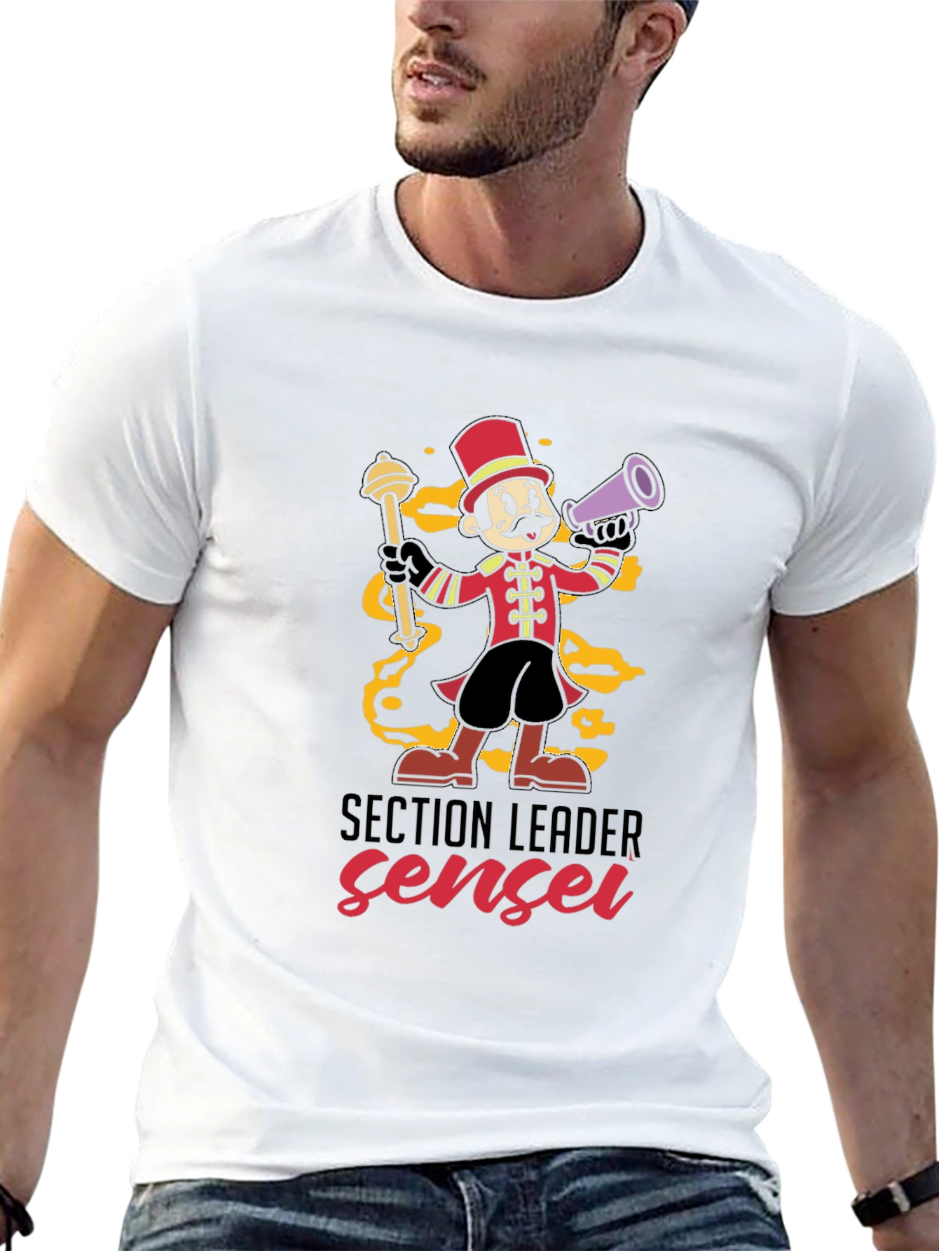 Section Leader Sensei T-Shirt - Cartoon Band Leader Tee