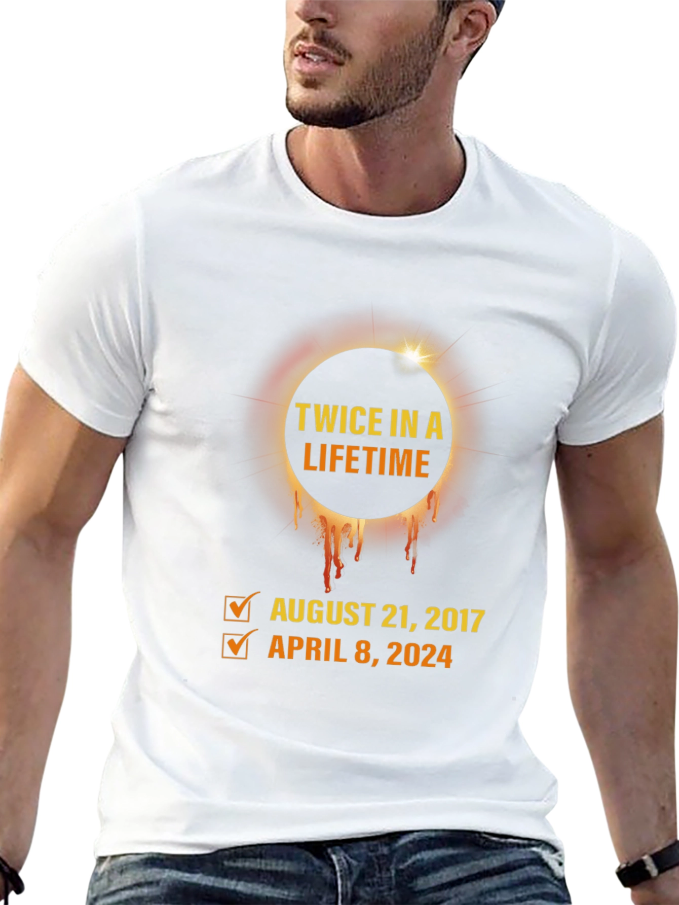 Twice in a Lifetime Eclipse Dates Graphic T-Shirt