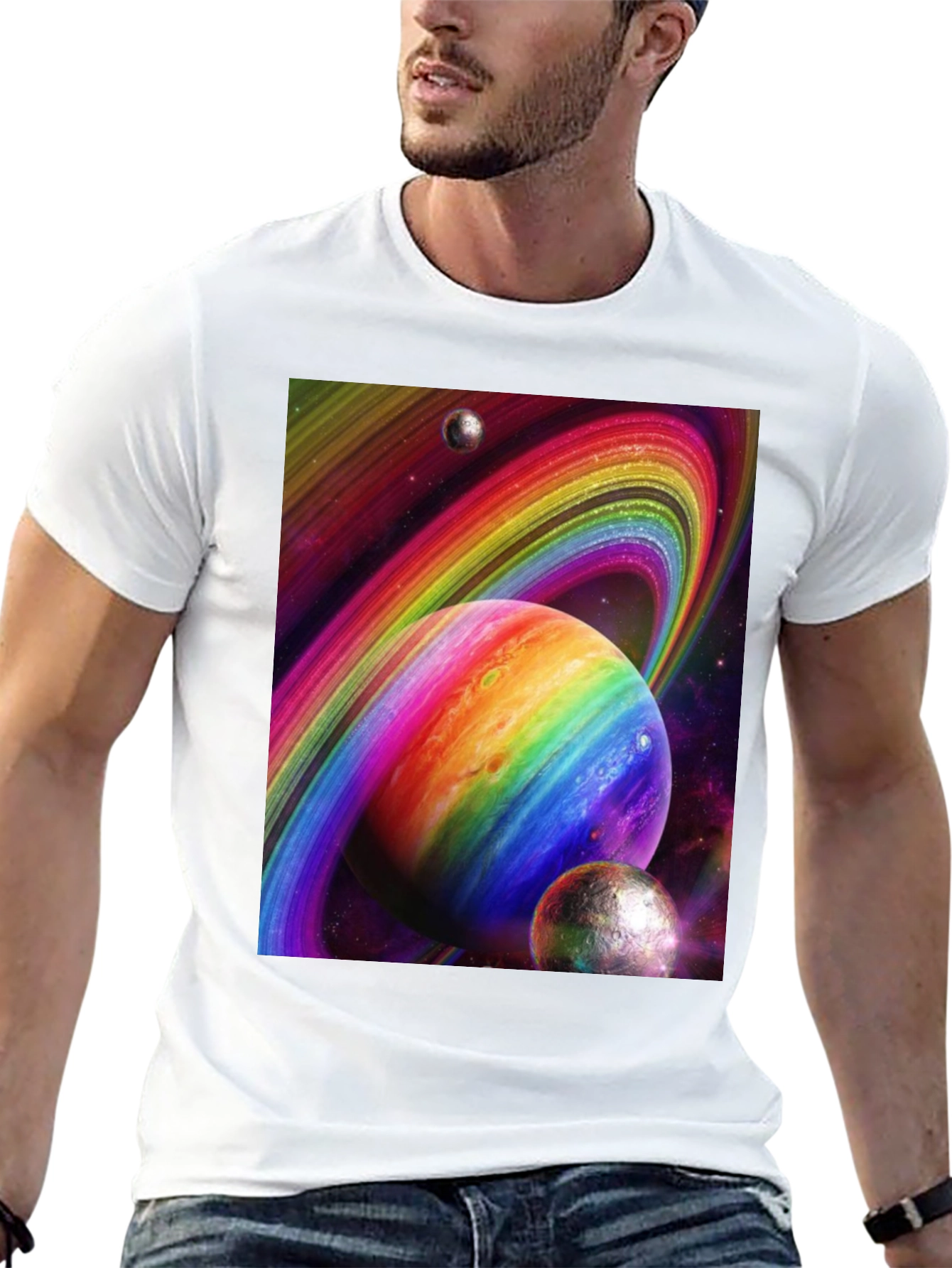 Rainbow Space Planets T-Shirt