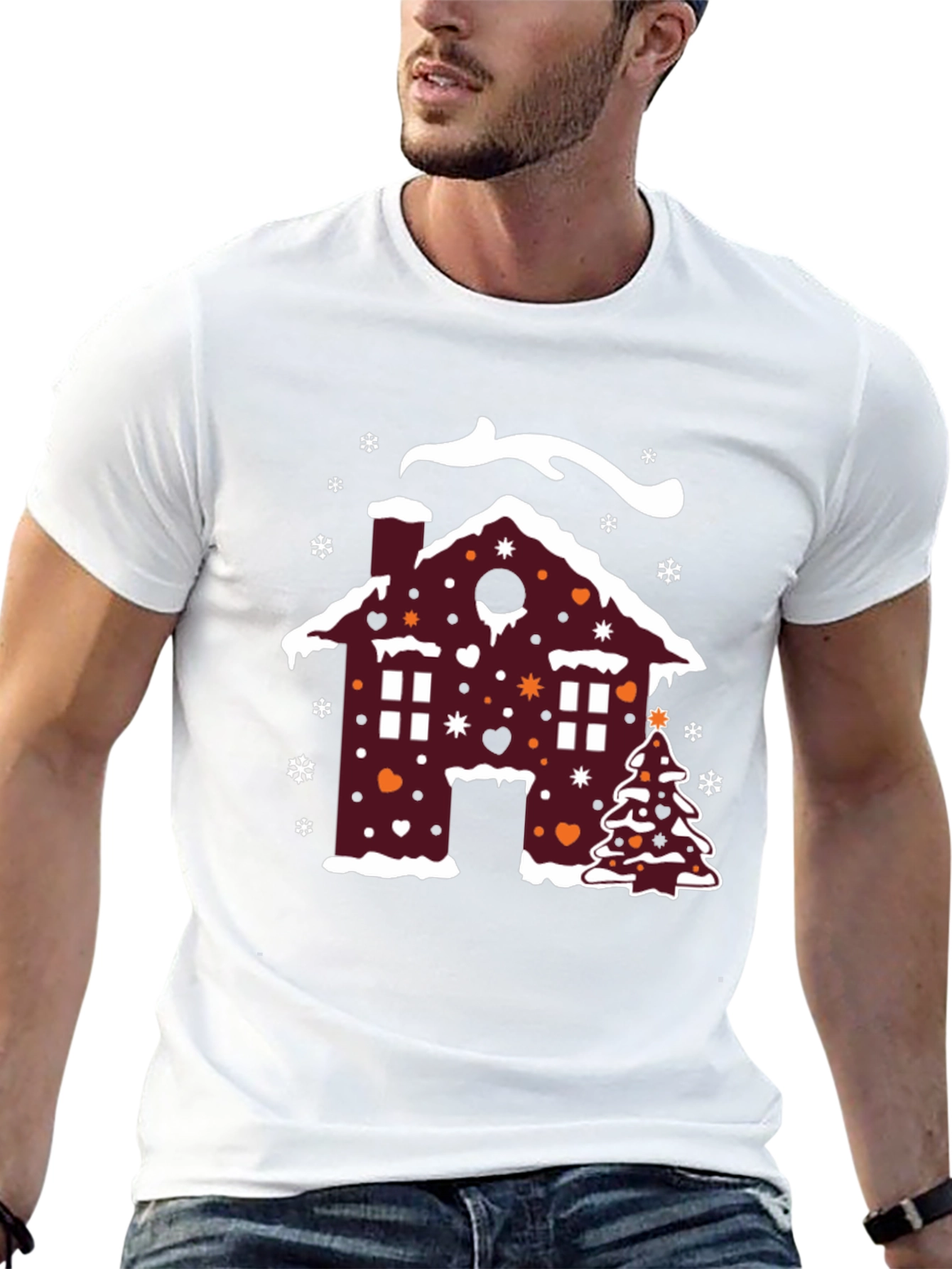 Festive Holiday Gingerbread House Christmas T-Shirt