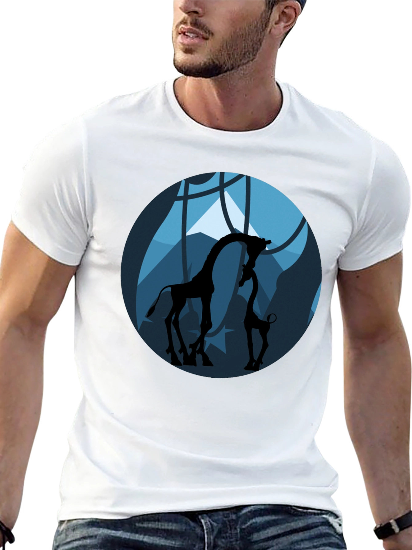 Giraffe Silhouette Graphic Tee