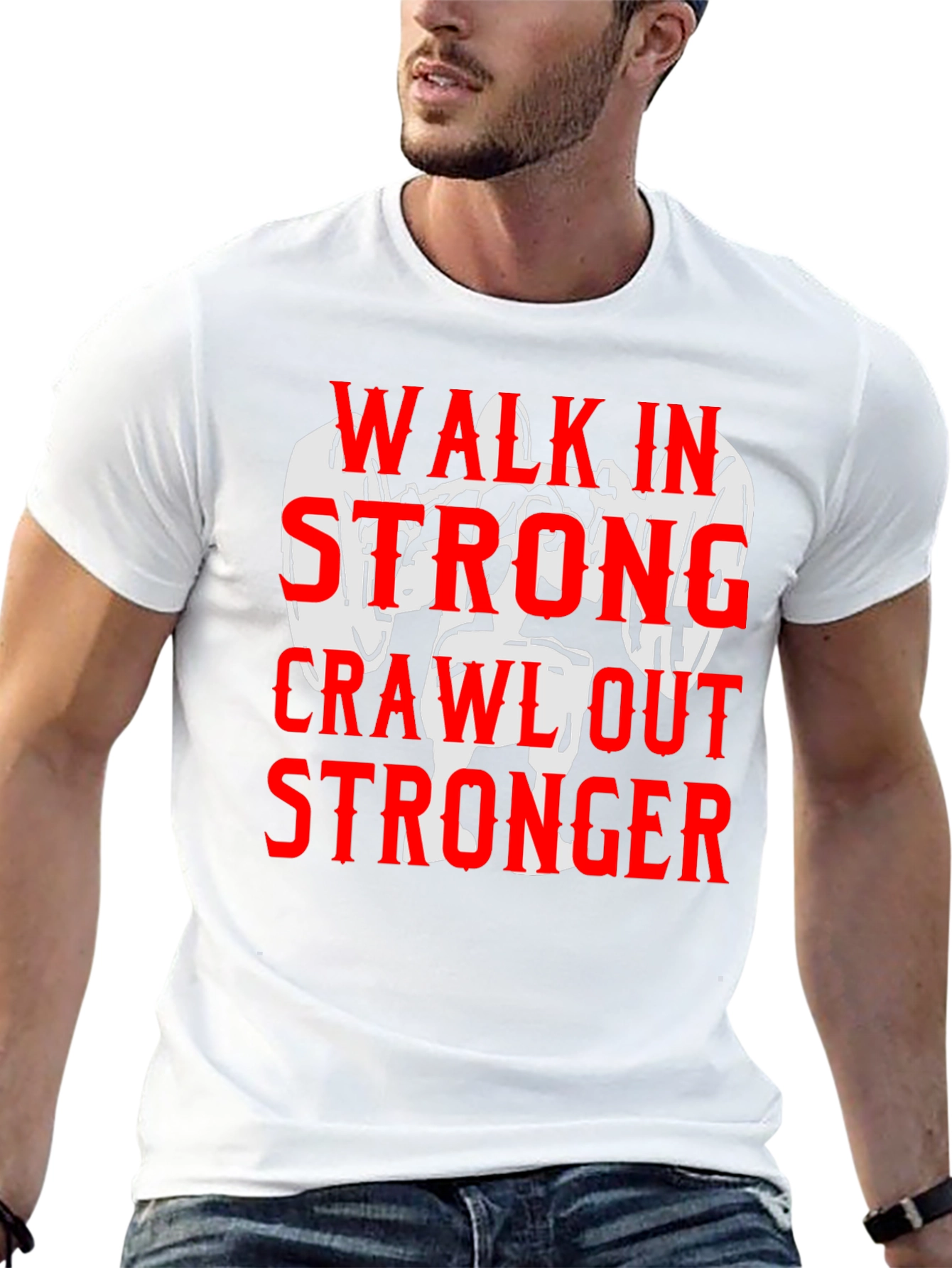 Walk in Stronger T-Shirt - Weightlifting Gym Motivation