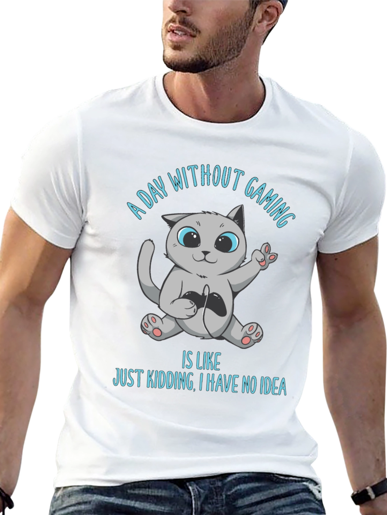 Gaming Cat T-Shirt - A Day Without Gaming