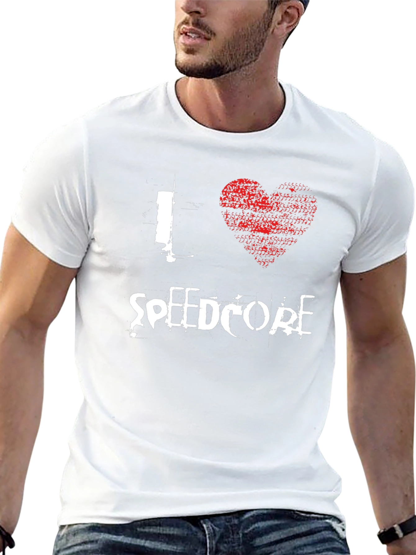 I Love Speedcore Black Graphic T-Shirt