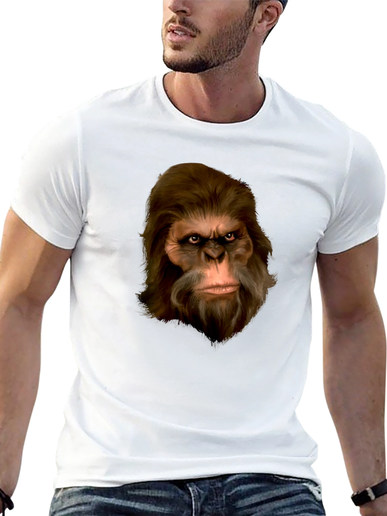Sasquatch Portrait T-Shirt - Black