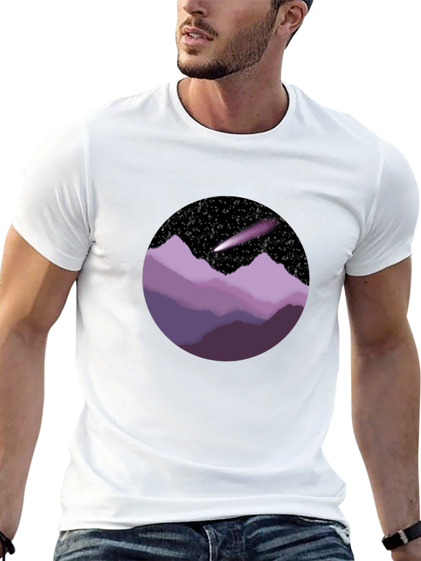 Cosmic Mountain Tee - Unique Graphic T-Shirt