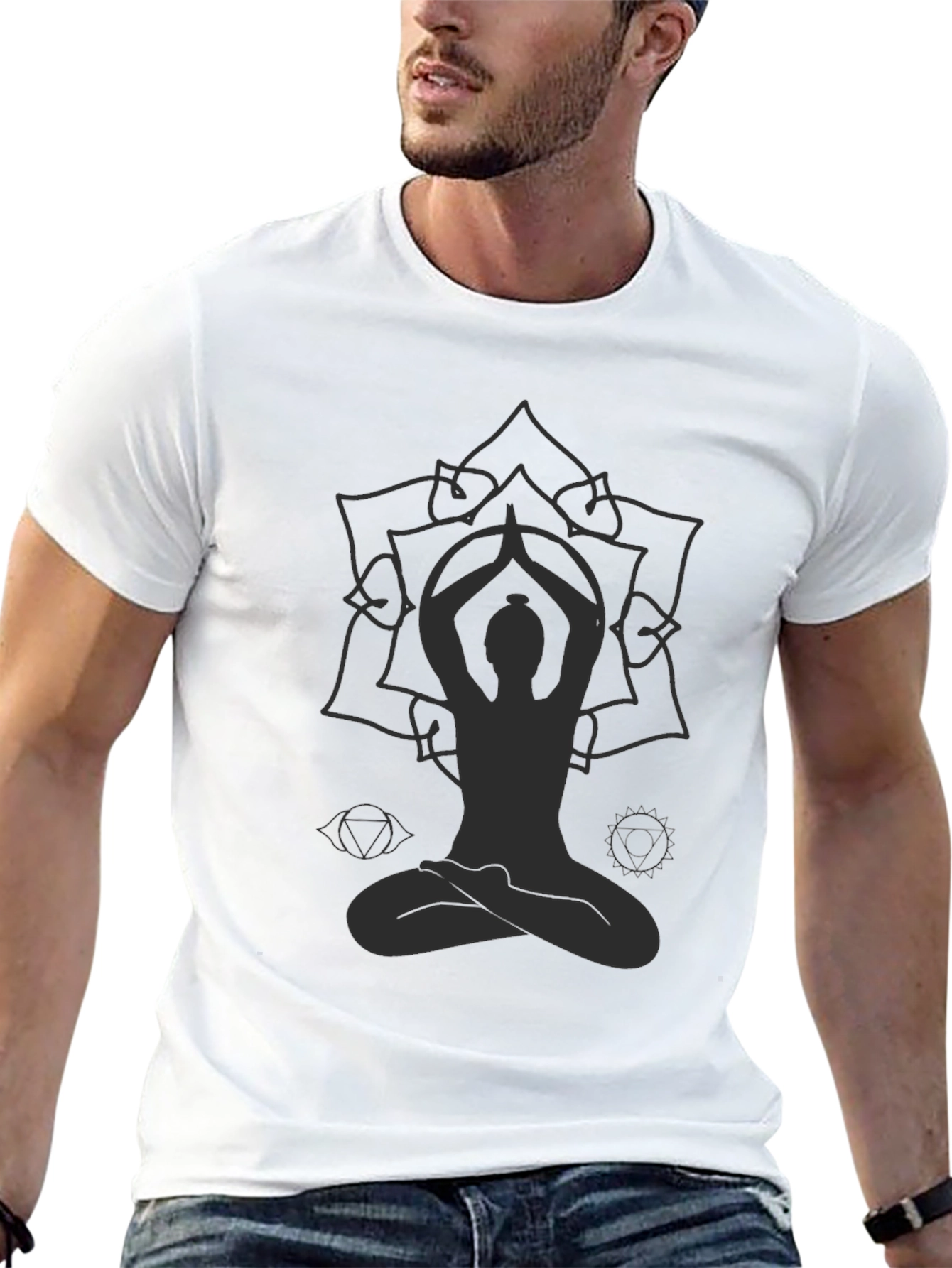 Mens Yoga Mandala Graphic T-Shirt