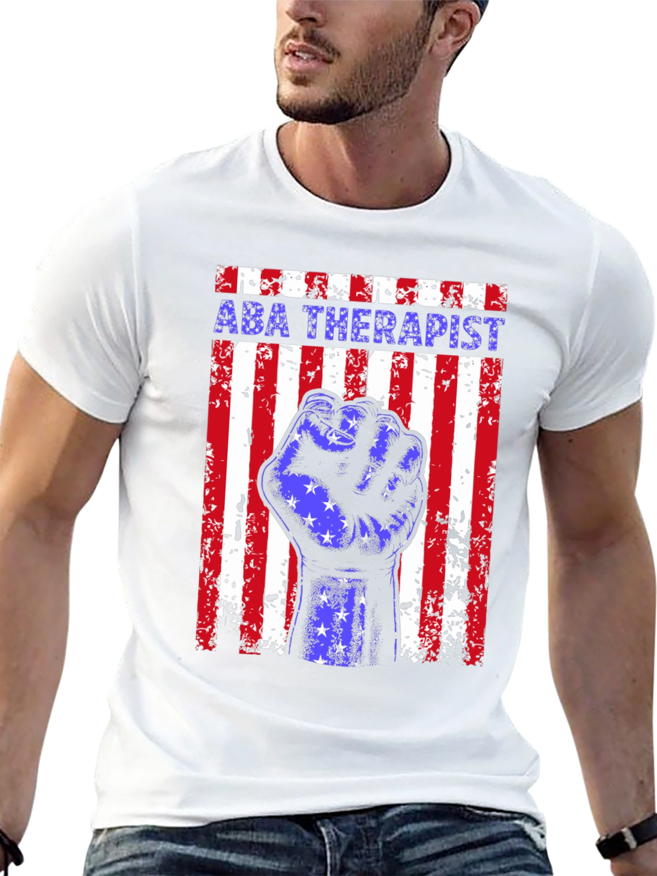 ABA Therapist American Flag Graphic T-Shirt
