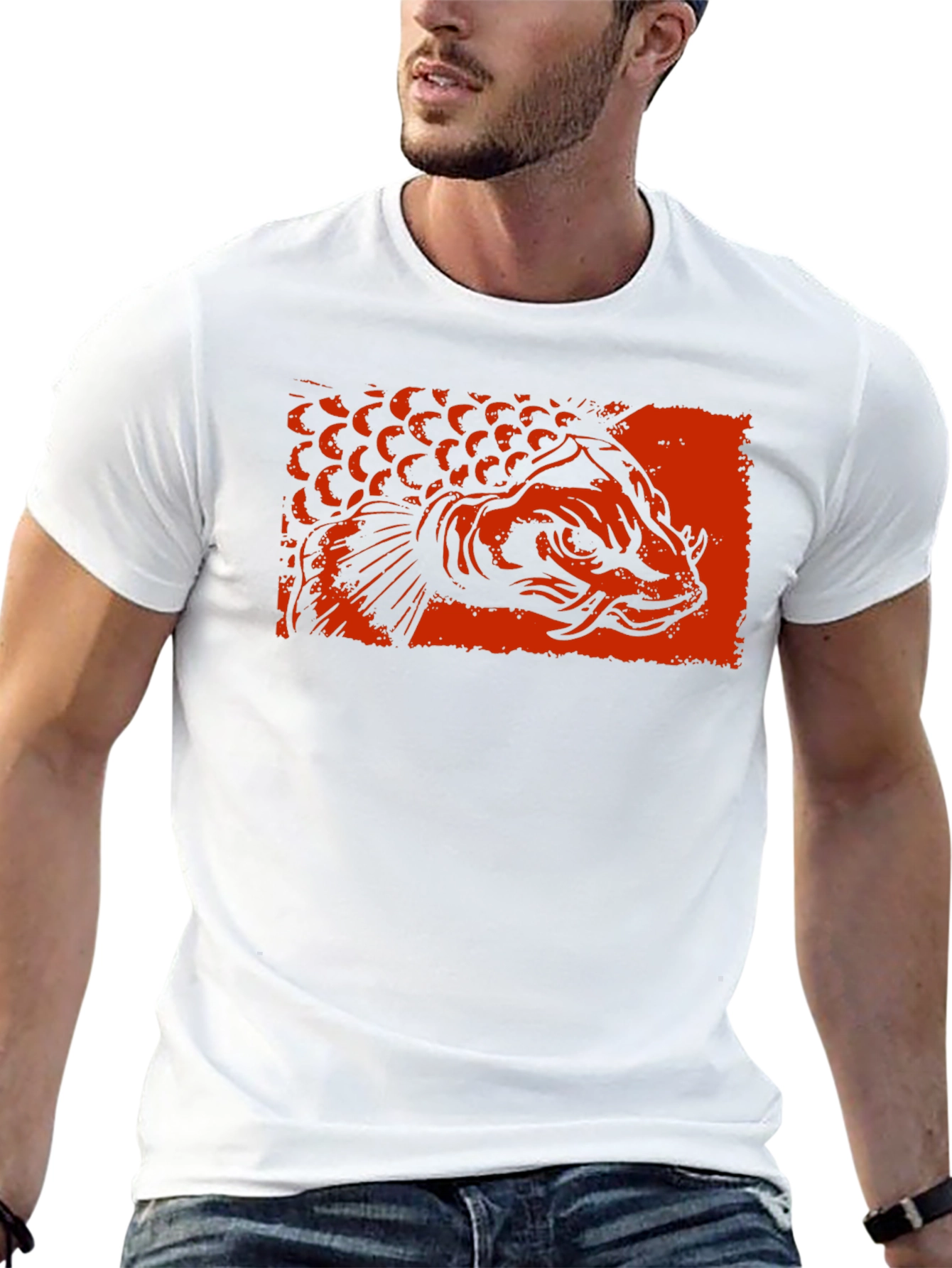 Arowana Fish Graphic Tee - Black