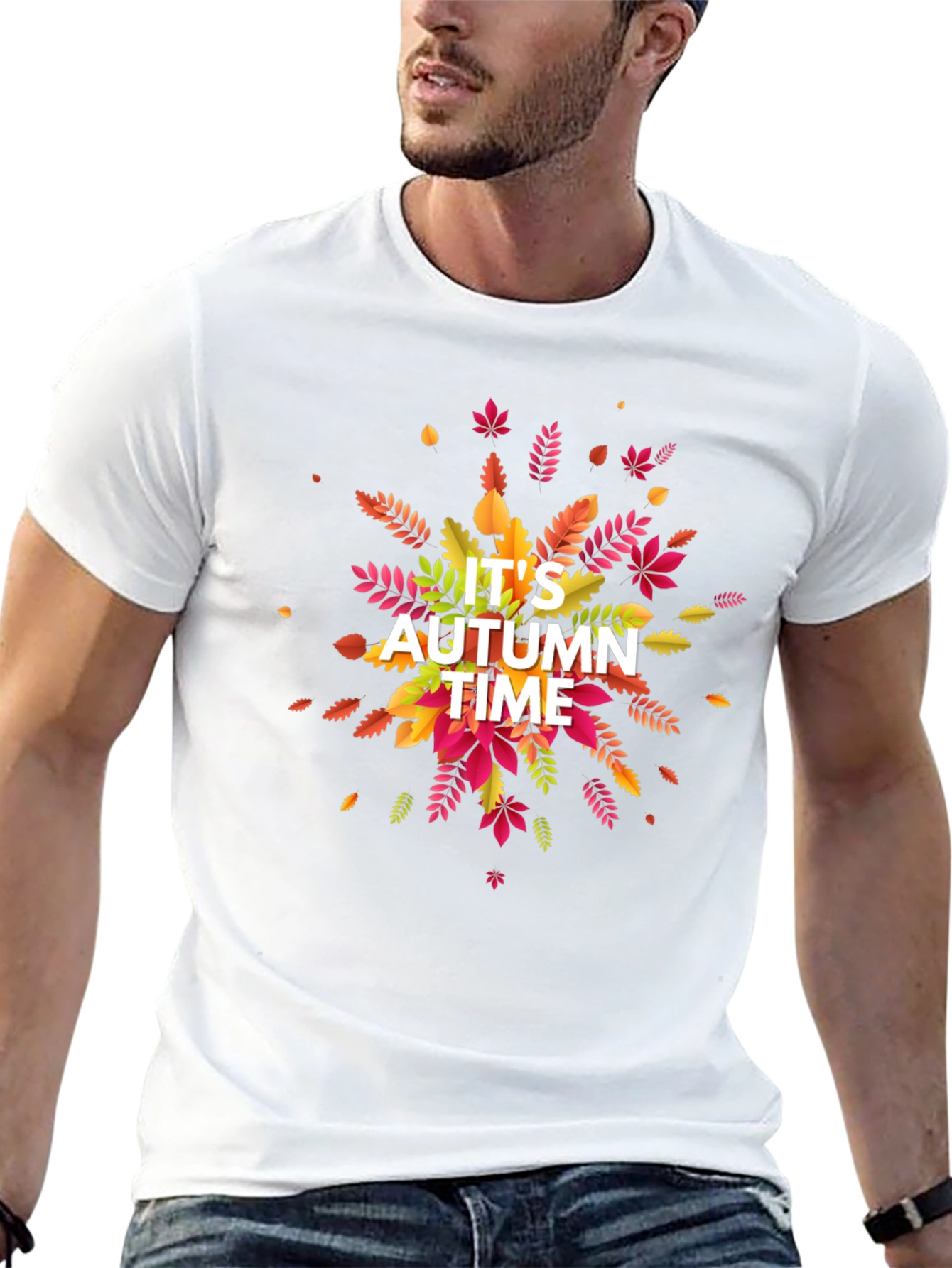 Its Autumn Time Black Graphic T-Shirt