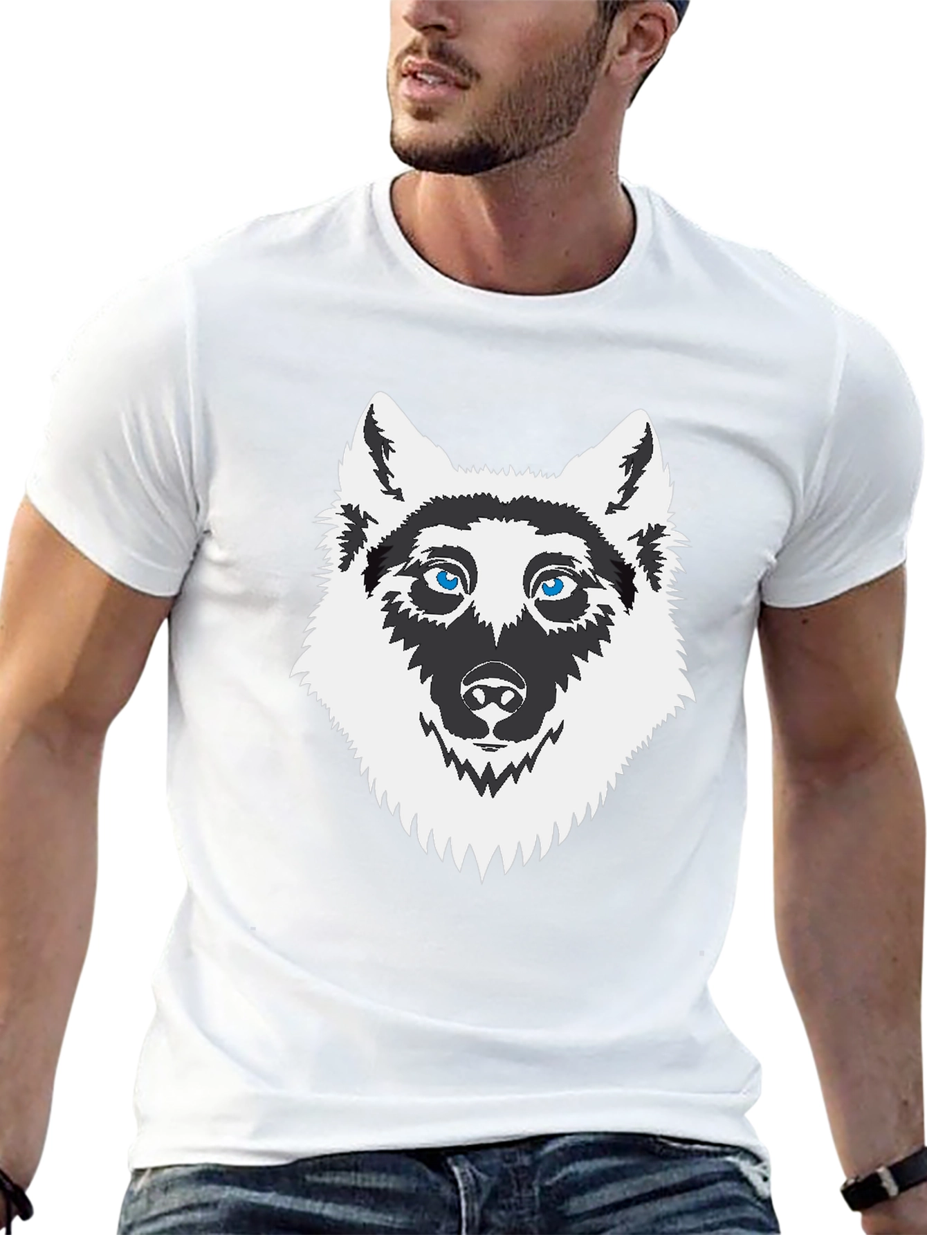 Mens Black Husky Graphic T-Shirt