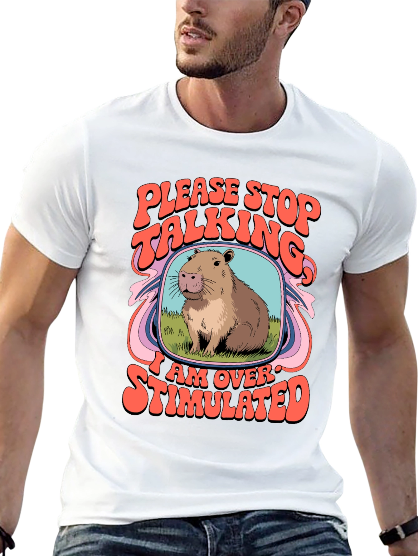 Overstimulated Capybara Graphic Tee