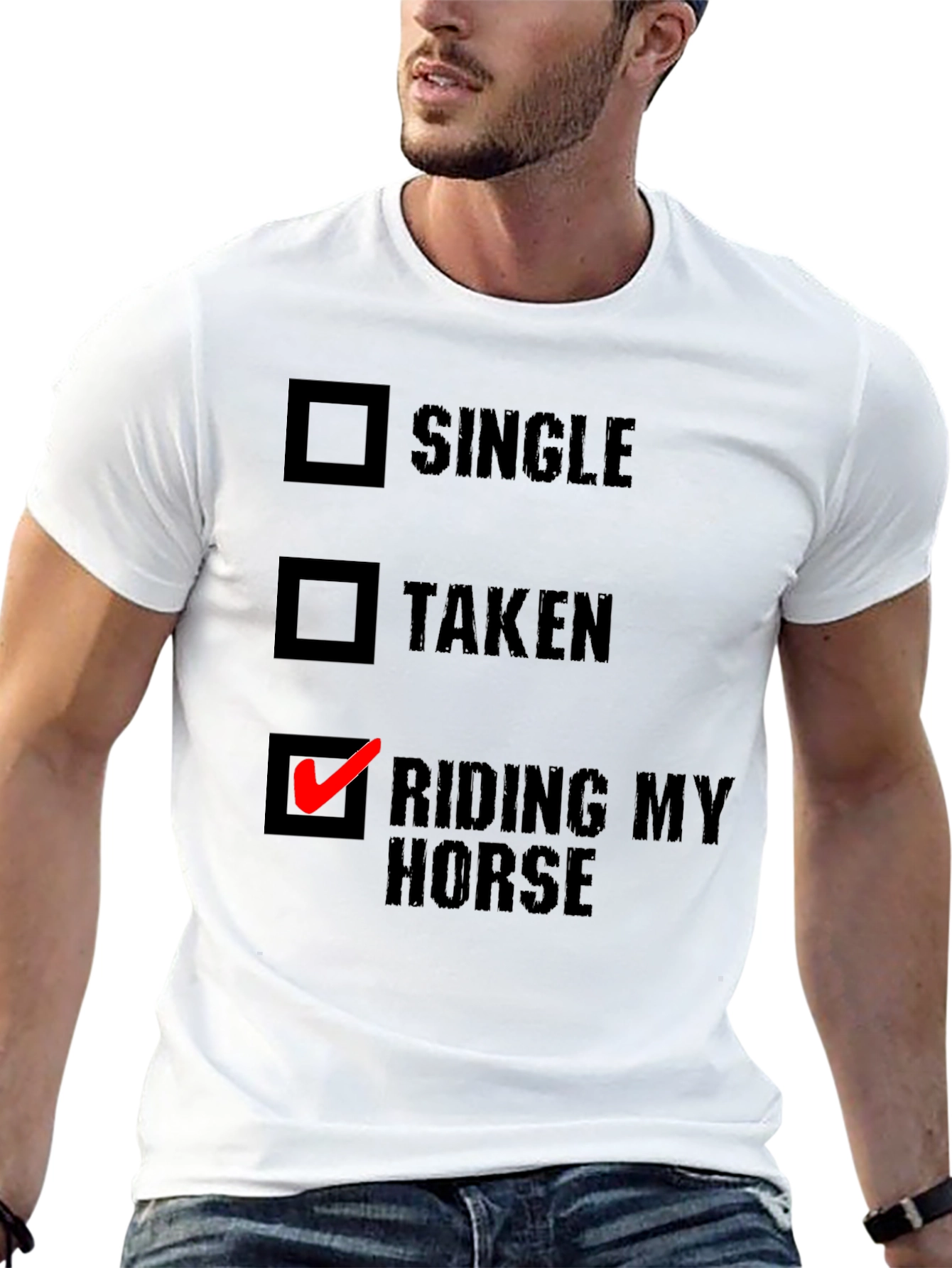 Riding My Horse T-Shirt - Novelty Equestrian Tee