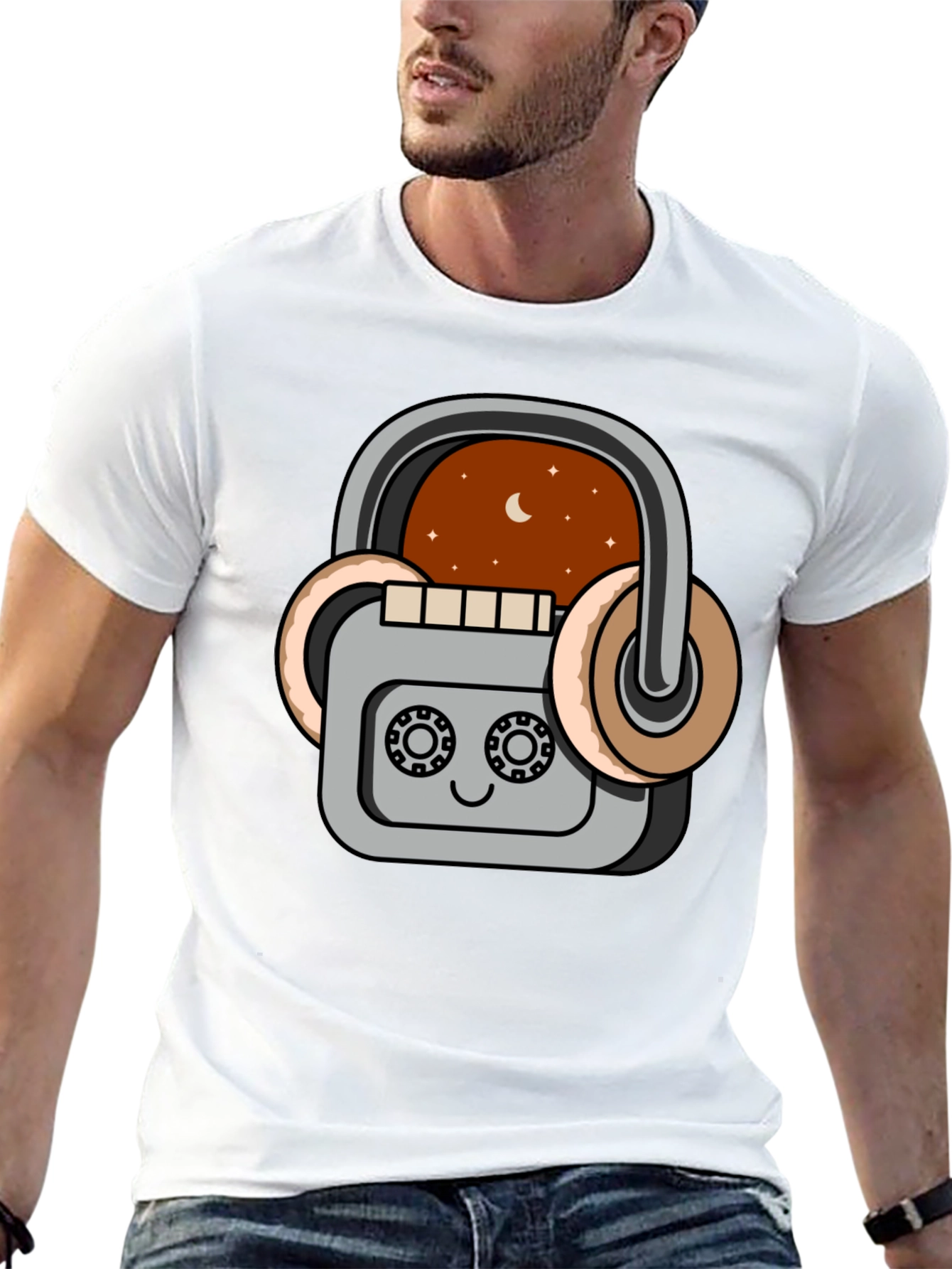 Retro Cassette Player Graphic T-Shirt - Music Lover Tee