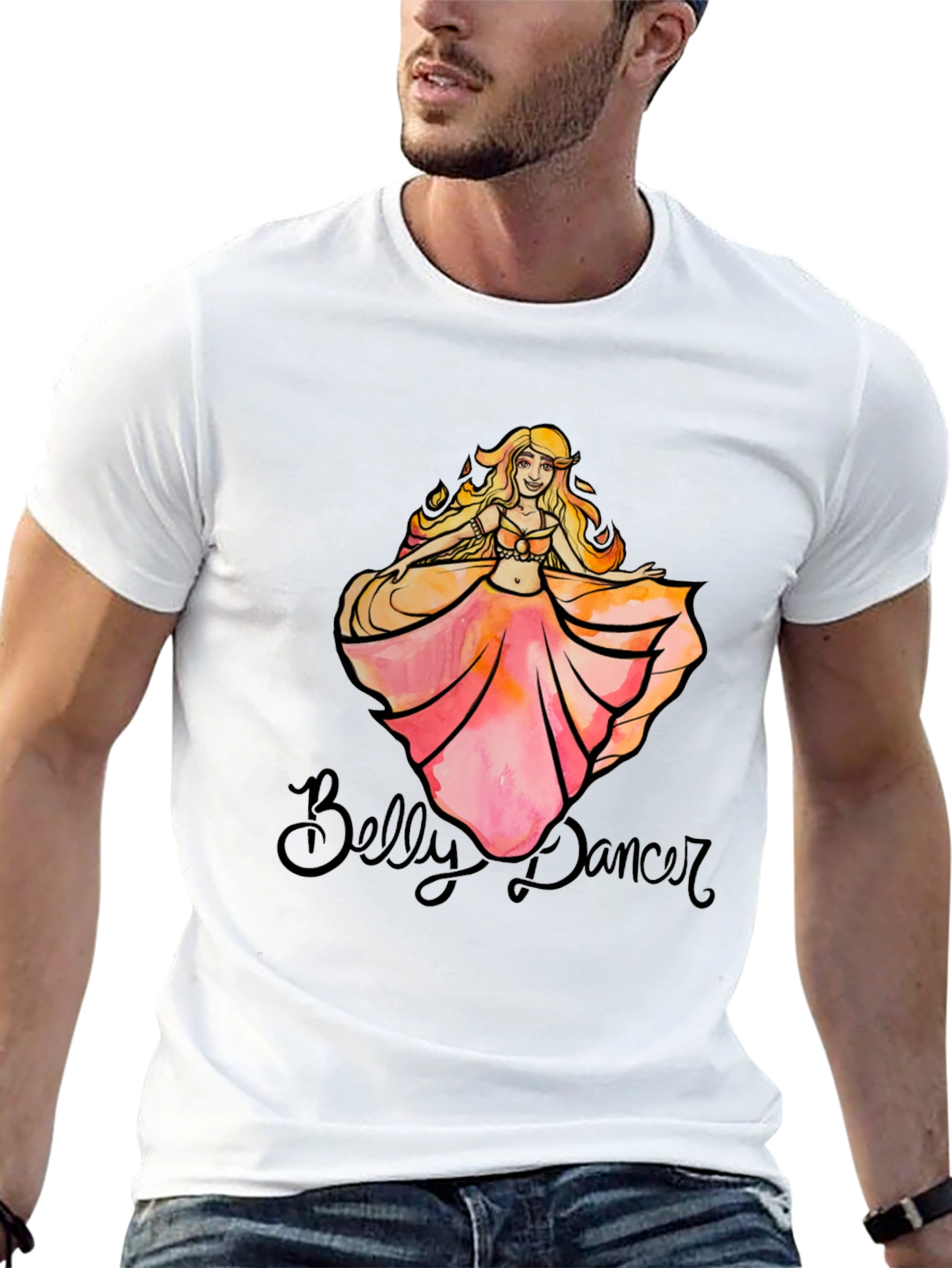 Belly Dancer T-Shirt - Black Cotton Graphic Tee