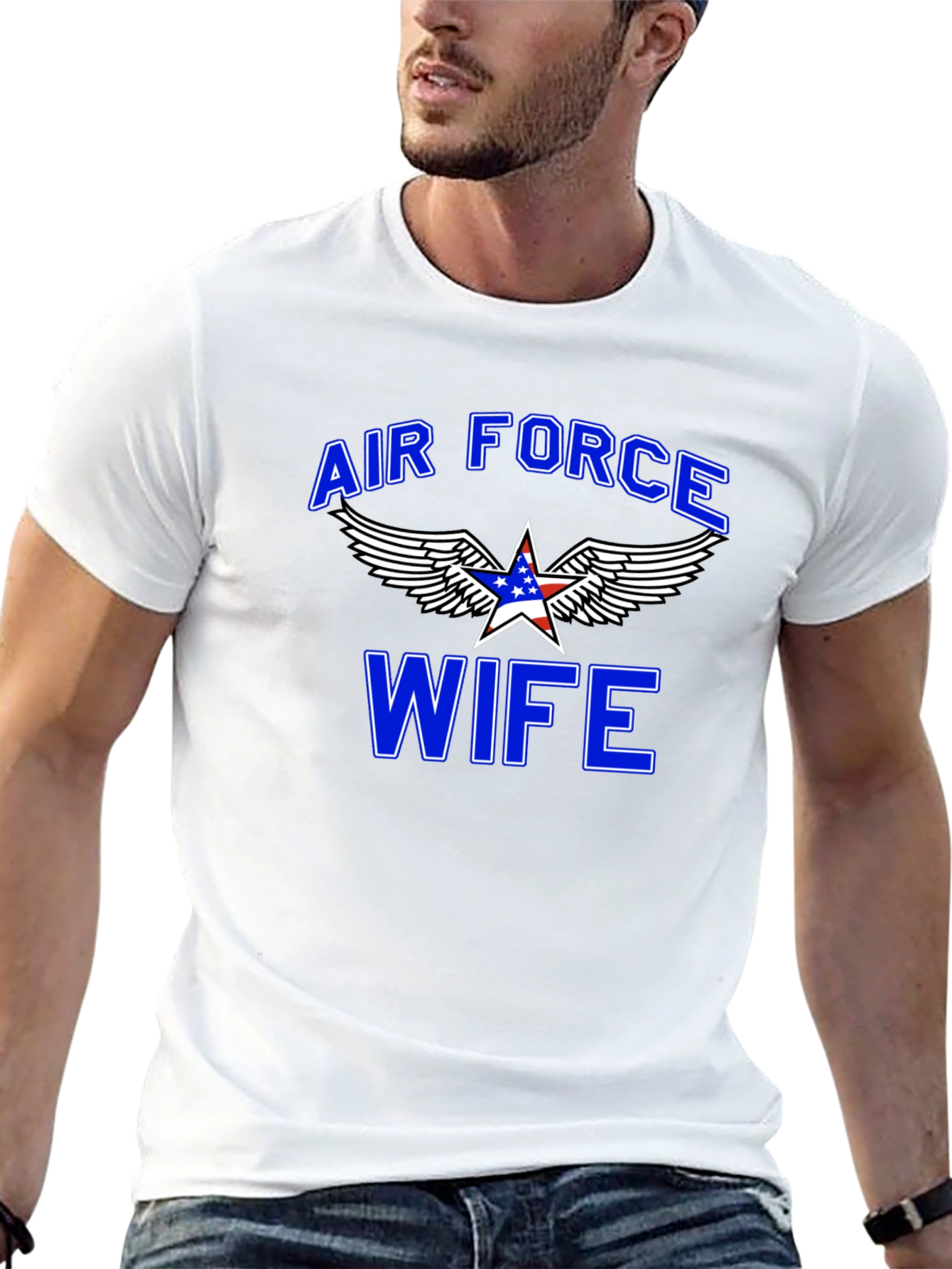 Air Force Wife Graphic T-Shirt - Patriotic Design