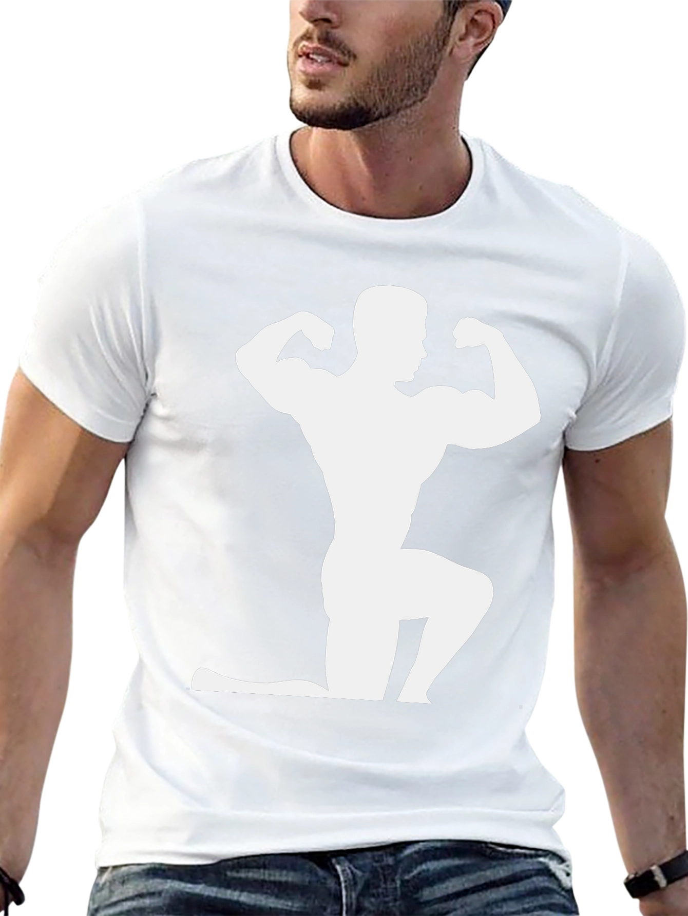 Bodybuilder Silhouette Graphic T-Shirt