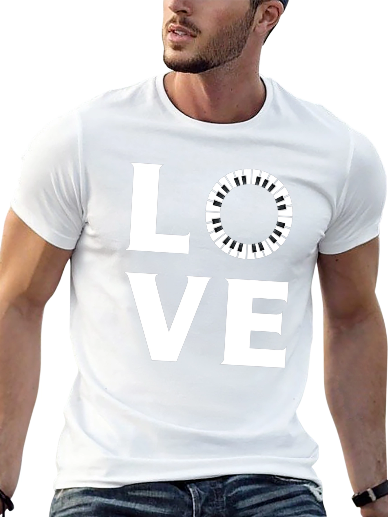 Love Music T-Shirt - Piano Keys Design