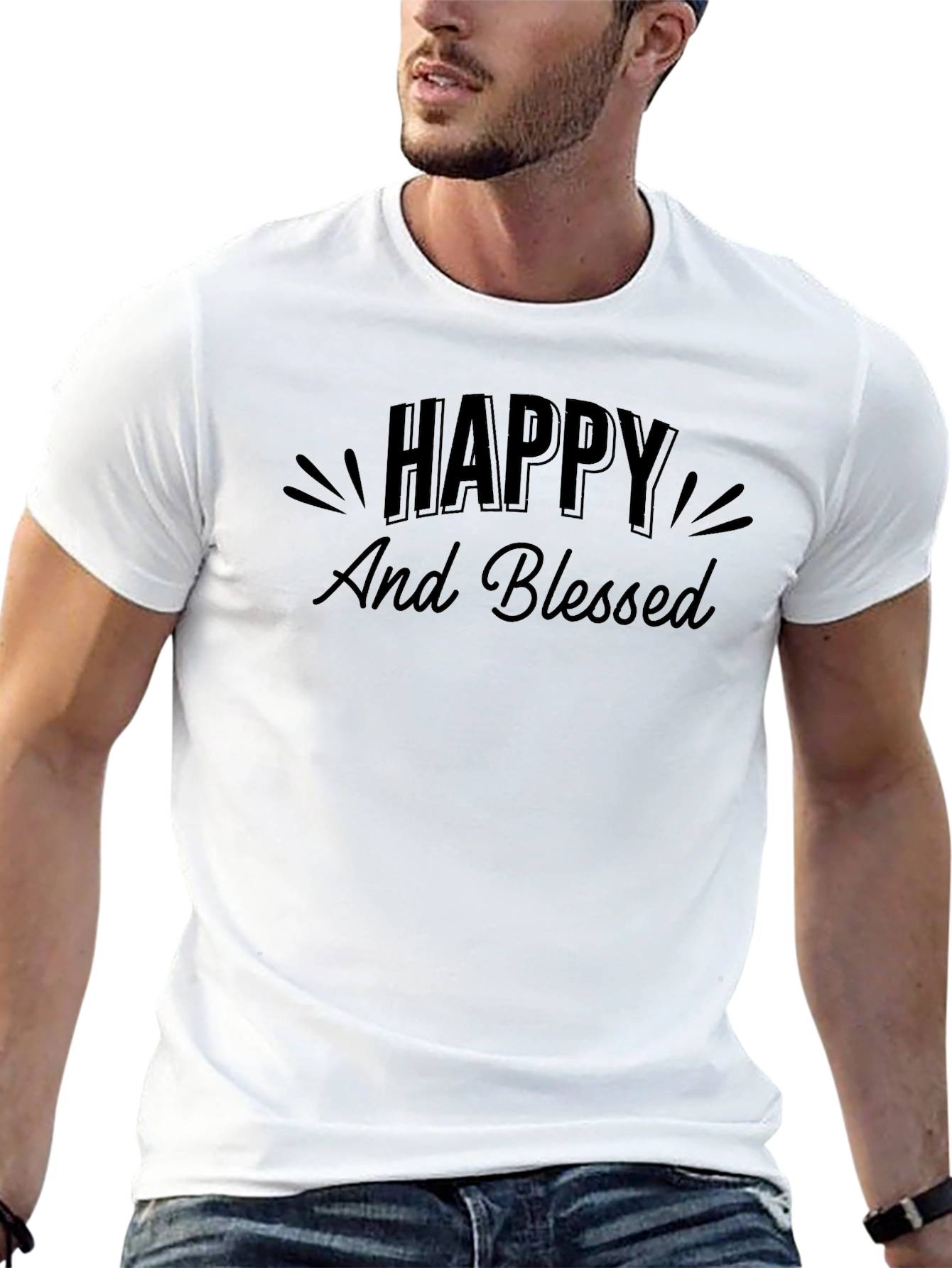 Happy & Blessed Graphic Tee - Stylish Comfort