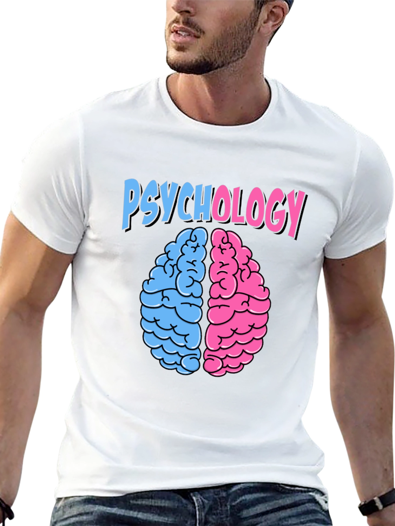 Psychology Brain Graphic Tee - Black