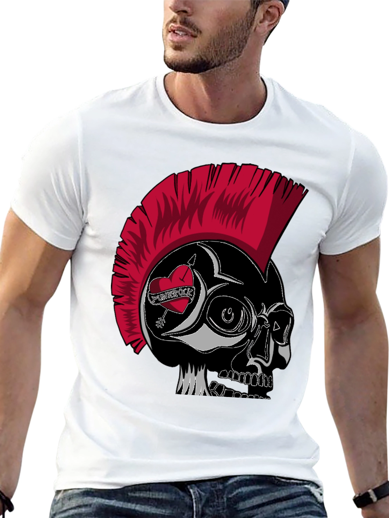 Punk Rock Skull Graphic Tee