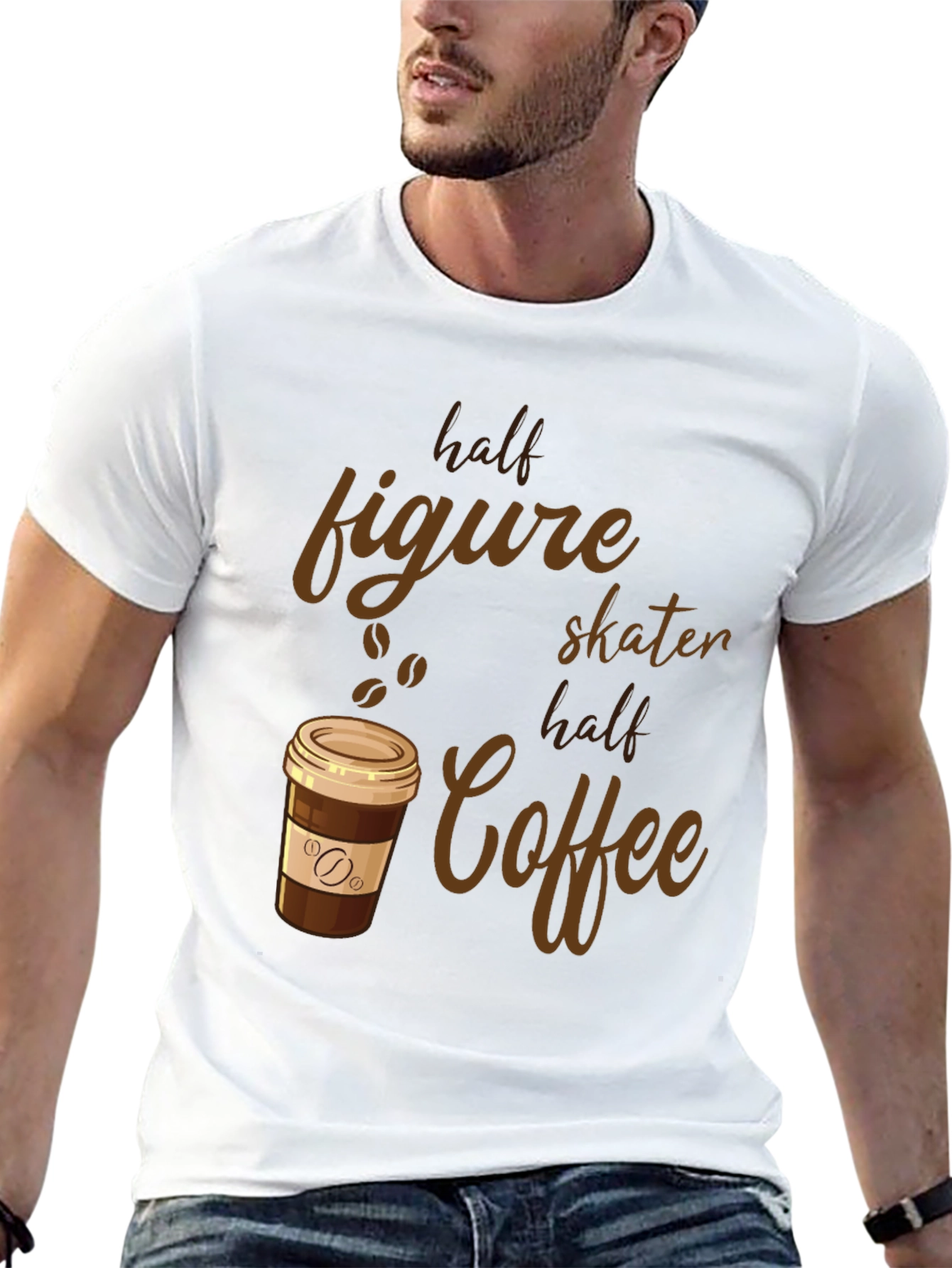 Half Figure Skater Half Coffee Graphic Tee